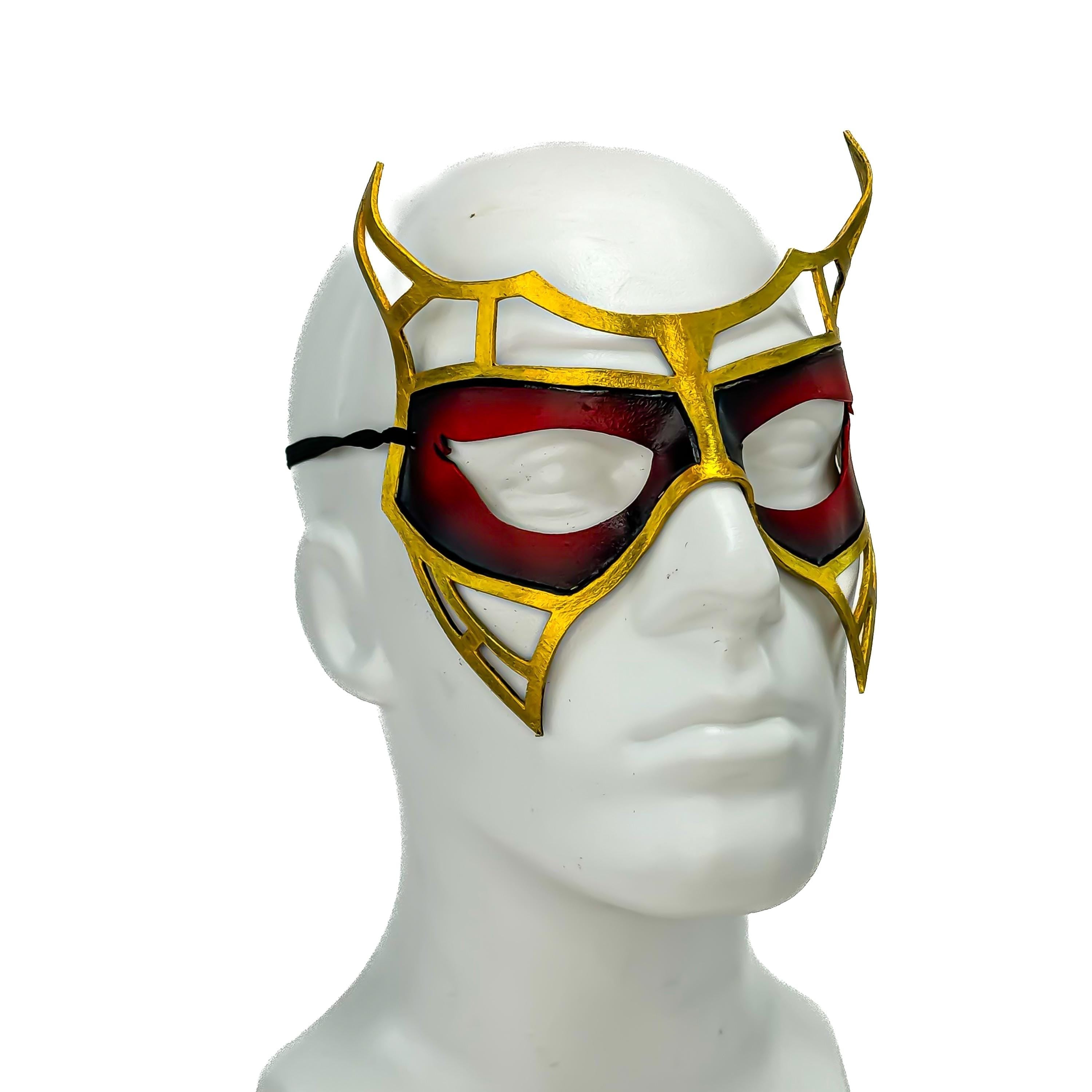 Red Royalty Handmade Genuine Leather Mask Rockwell Masks
