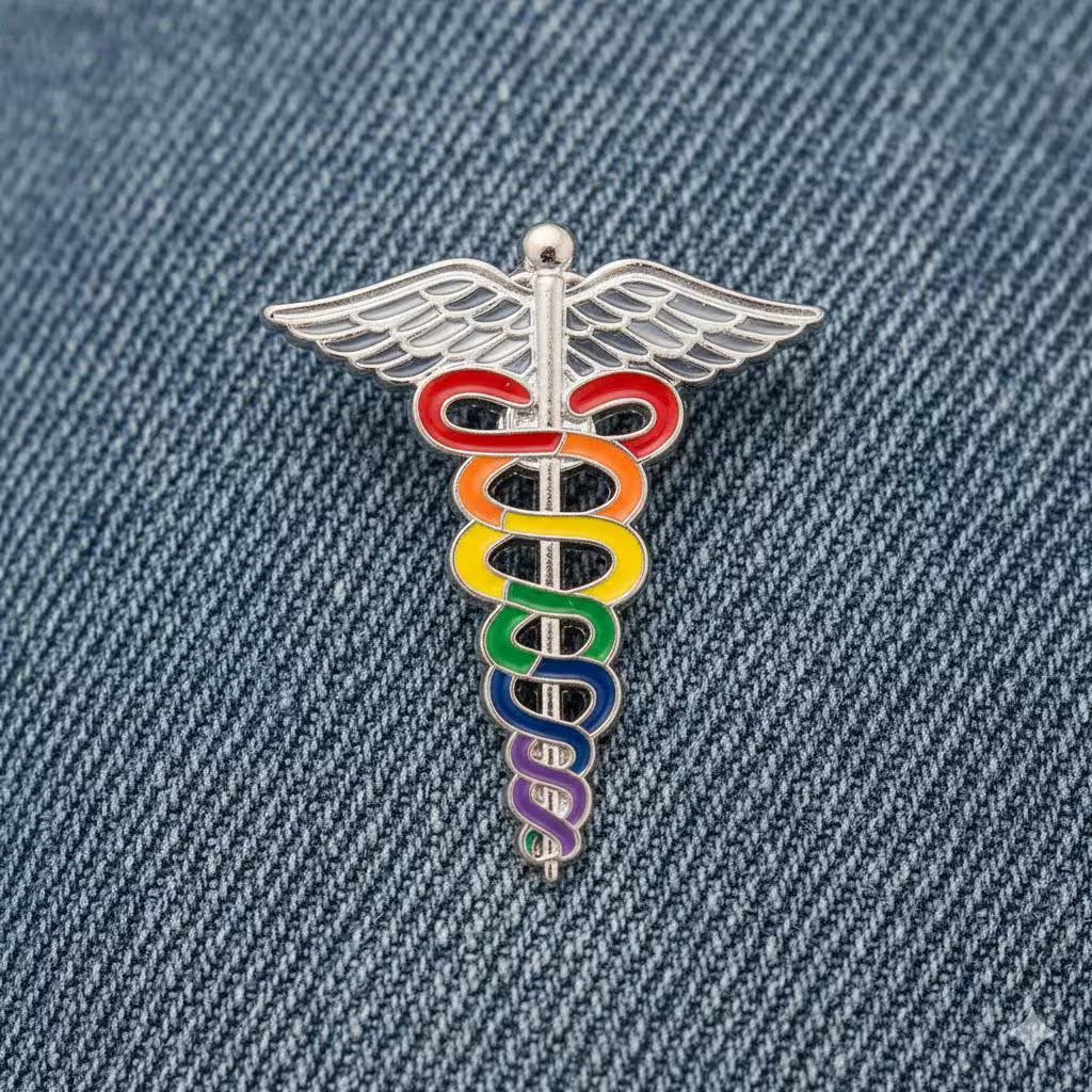 Rainbow Caduceus Pins The Awareness Company