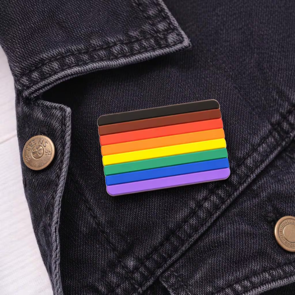 Philadelphia 8 Stripe Flag Rectangle Silicone Pins The Awareness Company