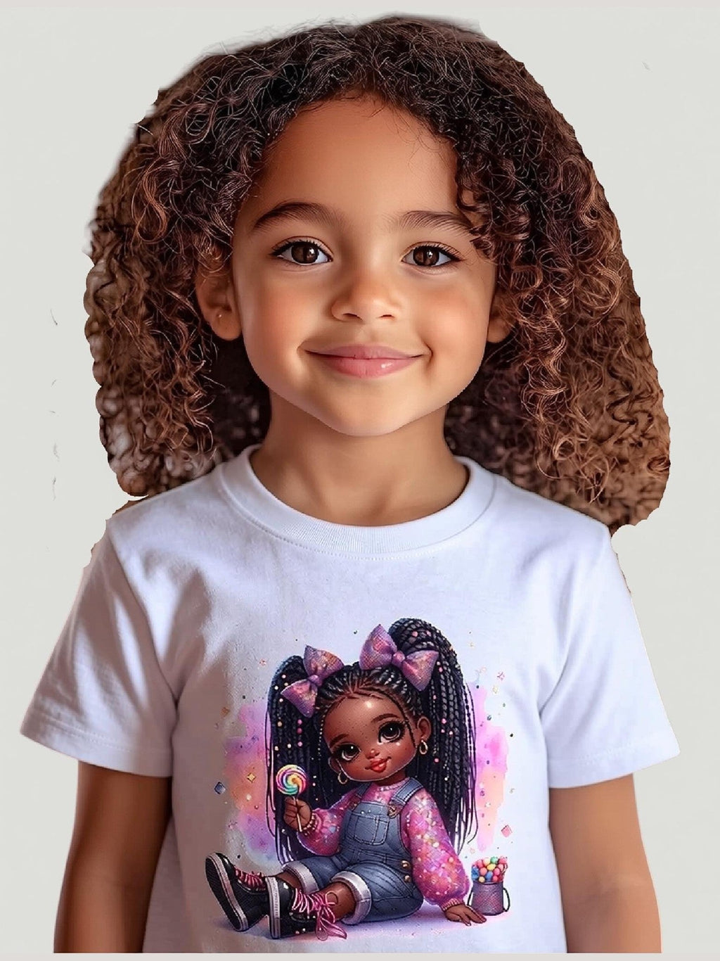 African American Toddler Girls Pretty in Bows Organic Short Sleeve T-Shirt NicholesGifts