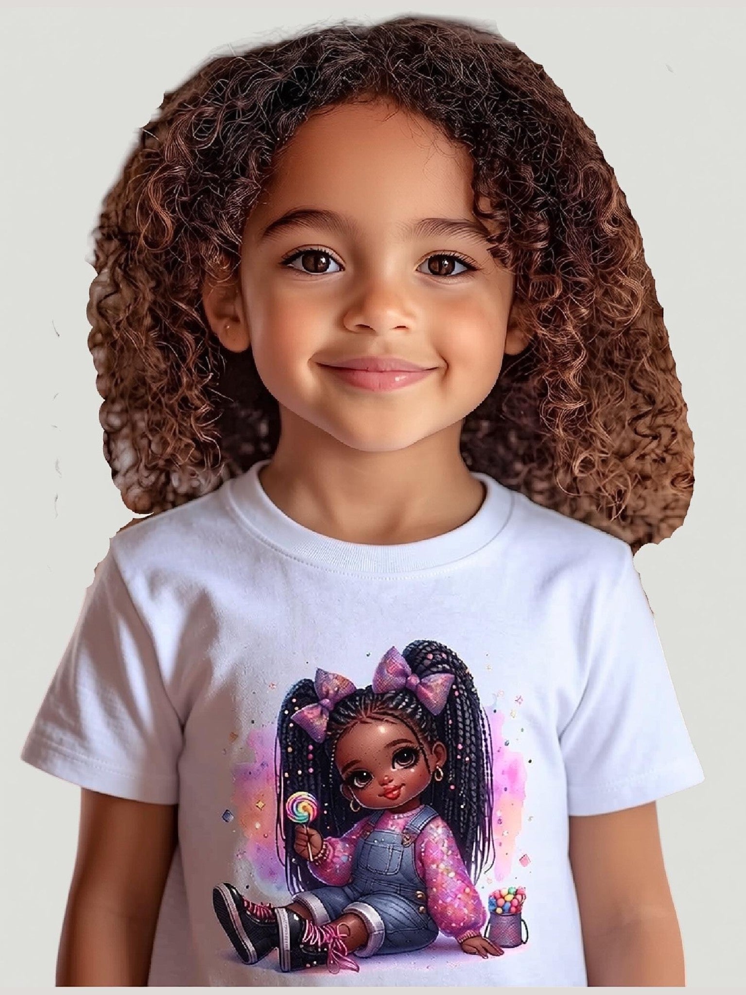 African American Toddler Girls Pretty in Bows Organic Short Sleeve T-Shirt NicholesGifts