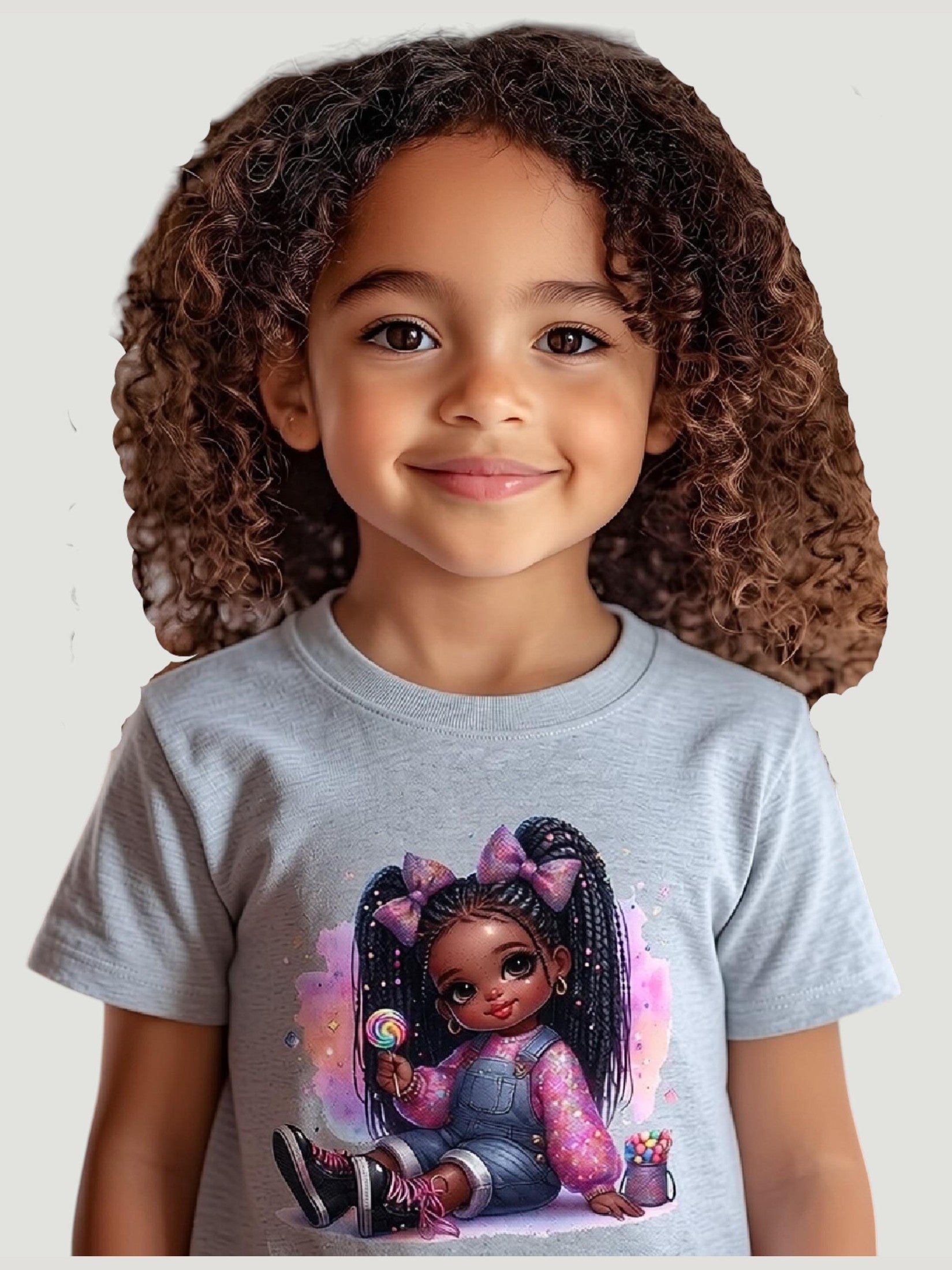 African American Toddler Girls Pretty in Bows Organic Short Sleeve T-Shirt NicholesGifts