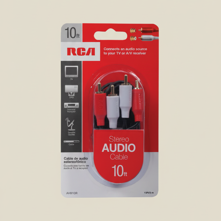 RCA Stereo Dubbing Audio Cable – 10-Foot Length, Male-to-Male Connectors COLO
