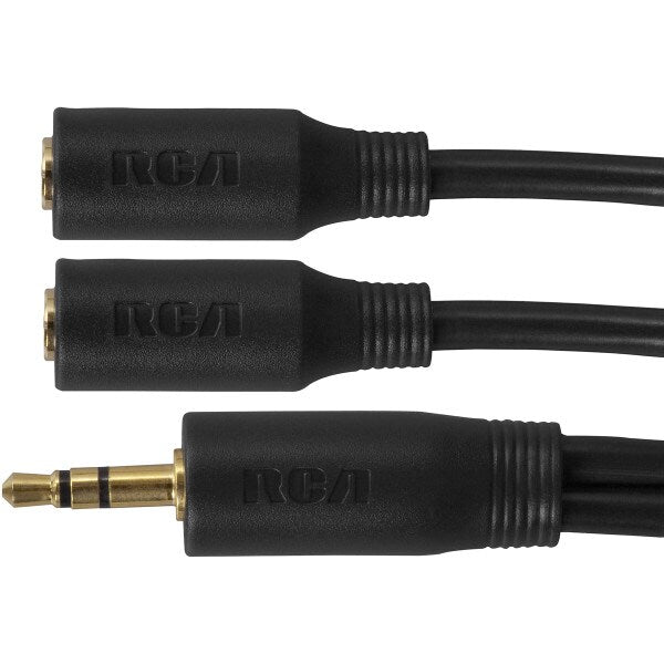 RCA AH202R 3.5mm Headphone Splitter – 3-Inch Audio Adapter Cable COLO