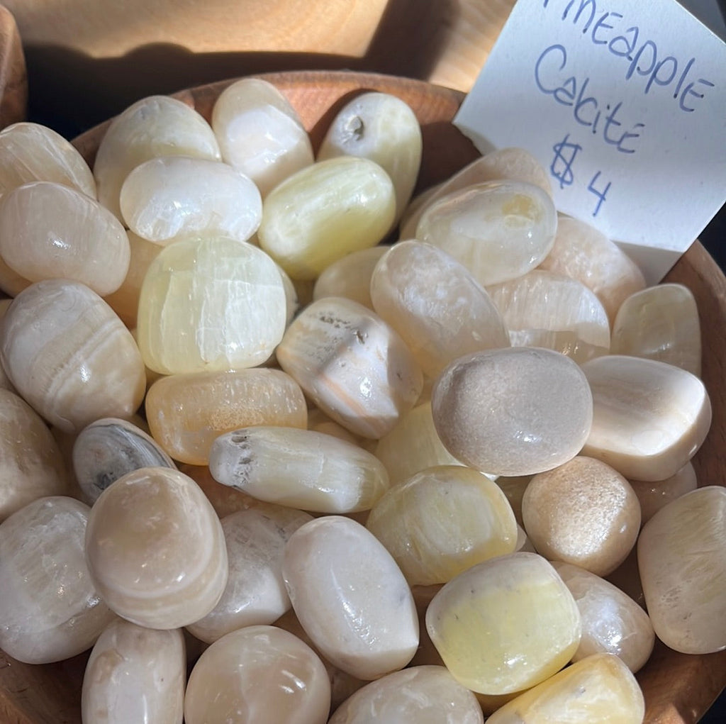 Pineapple Calcite Tumbled Gemstone from Pakistan - Natural Healing Crystal High Ho Gems and Crystals