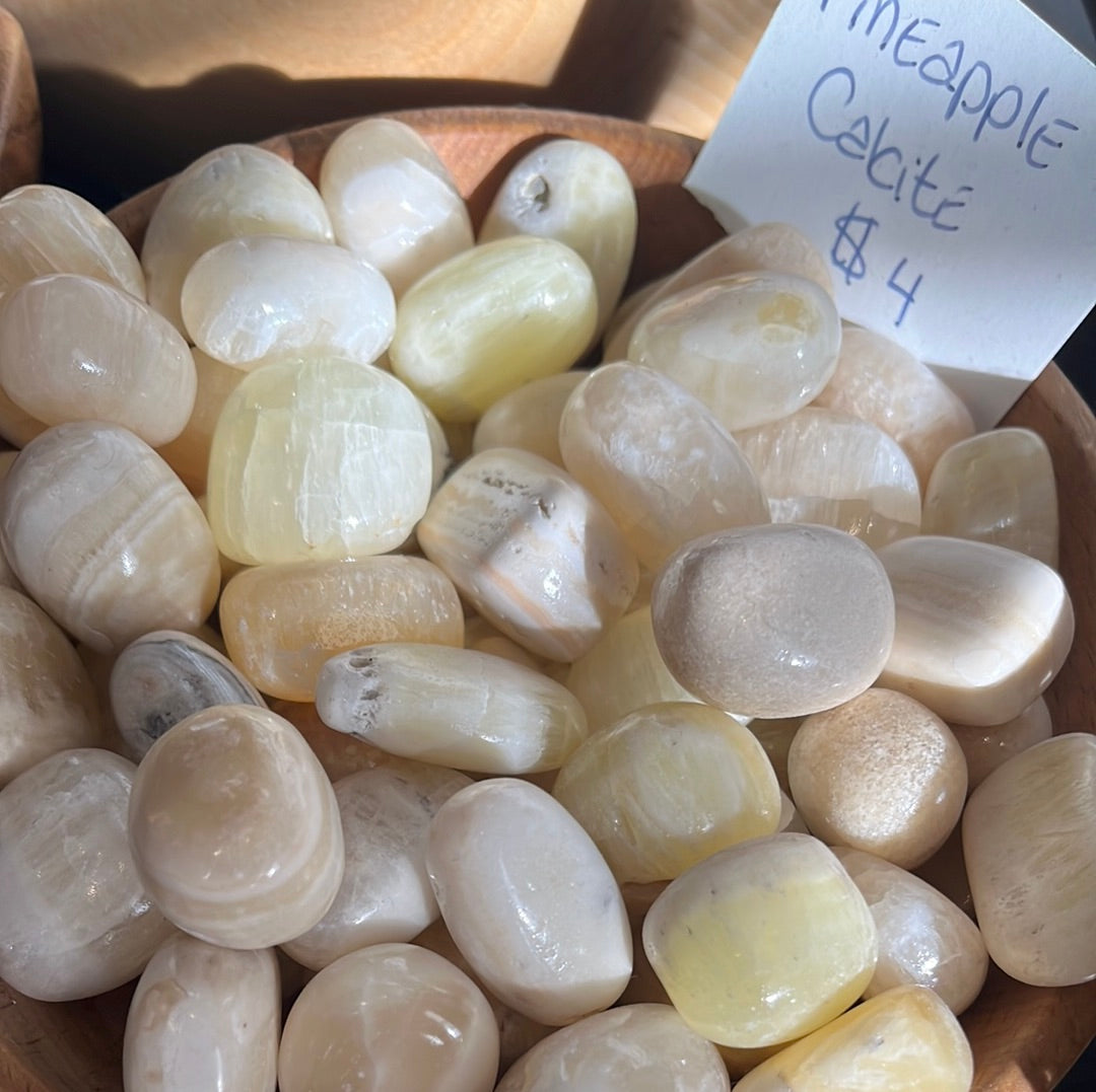 Pineapple Calcite Tumbled Gemstone from Pakistan - Natural Healing Crystal High Ho Gems and Crystals