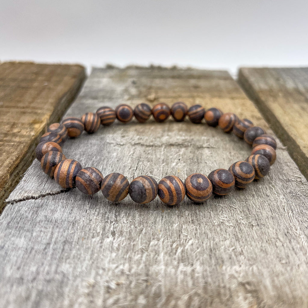 Union - Zebra Rosewood Mala Beaded Bracelet Everwood Original
