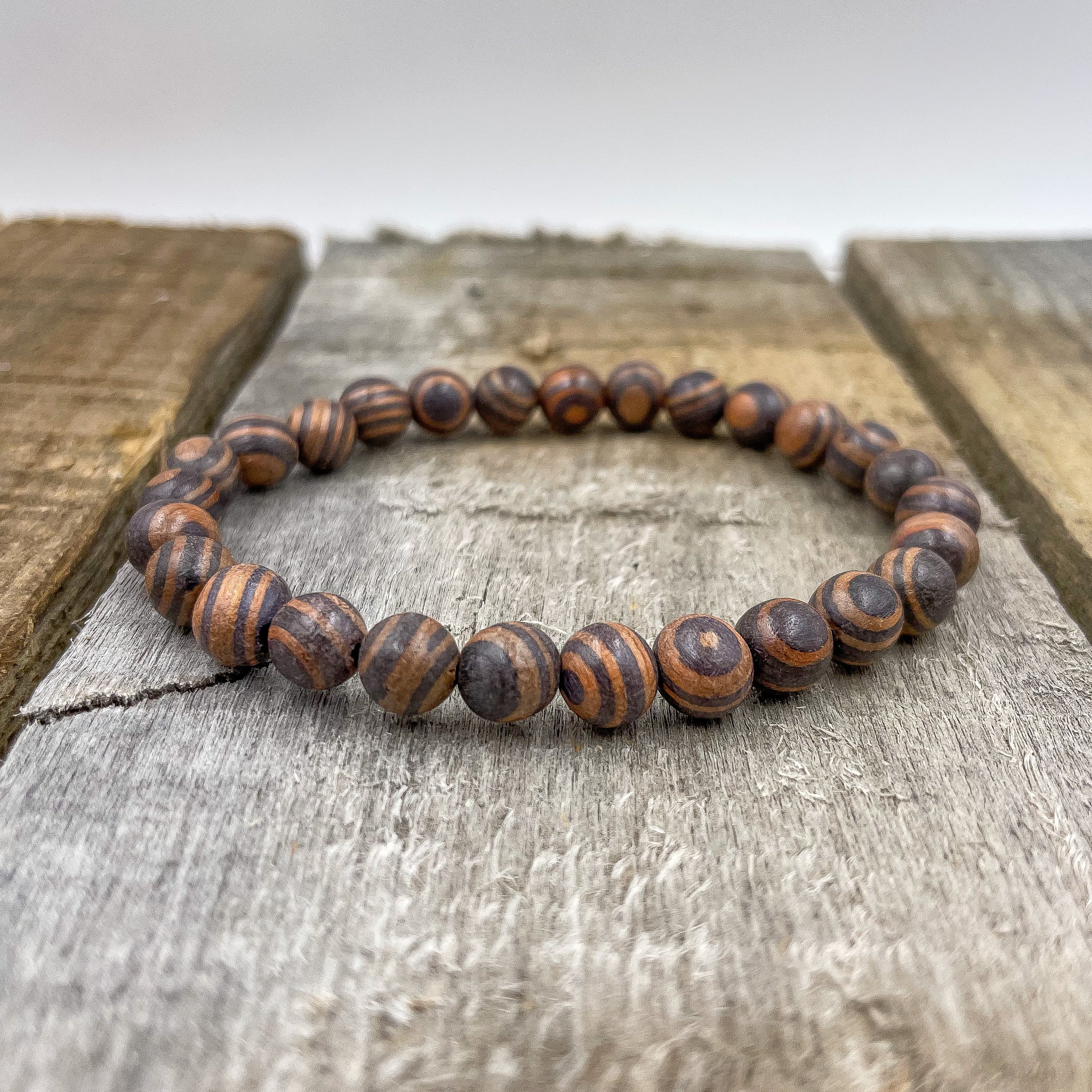 Union - Zebra Rosewood Mala Beaded Bracelet Everwood Original