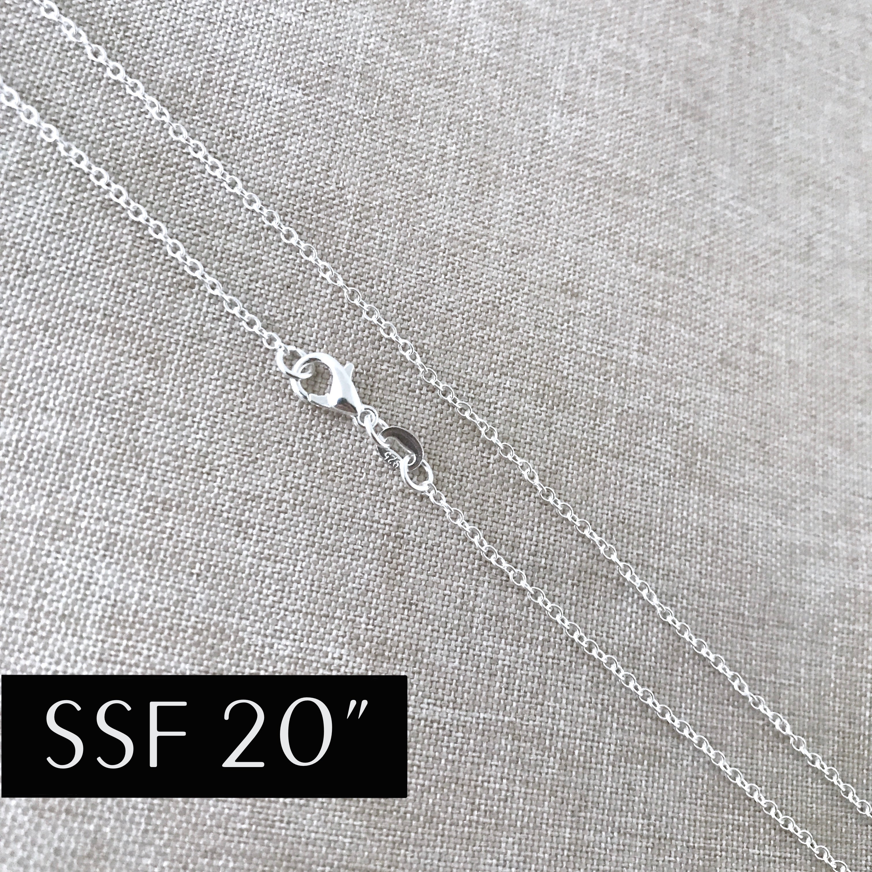 20" - 925 Sterling Silver Filled Necklace Chain - Dainty Fine - 20" - 20 Inch - Lobster Claw Clasp - .925 Stamped - Cable Chain The Attic Exchange
