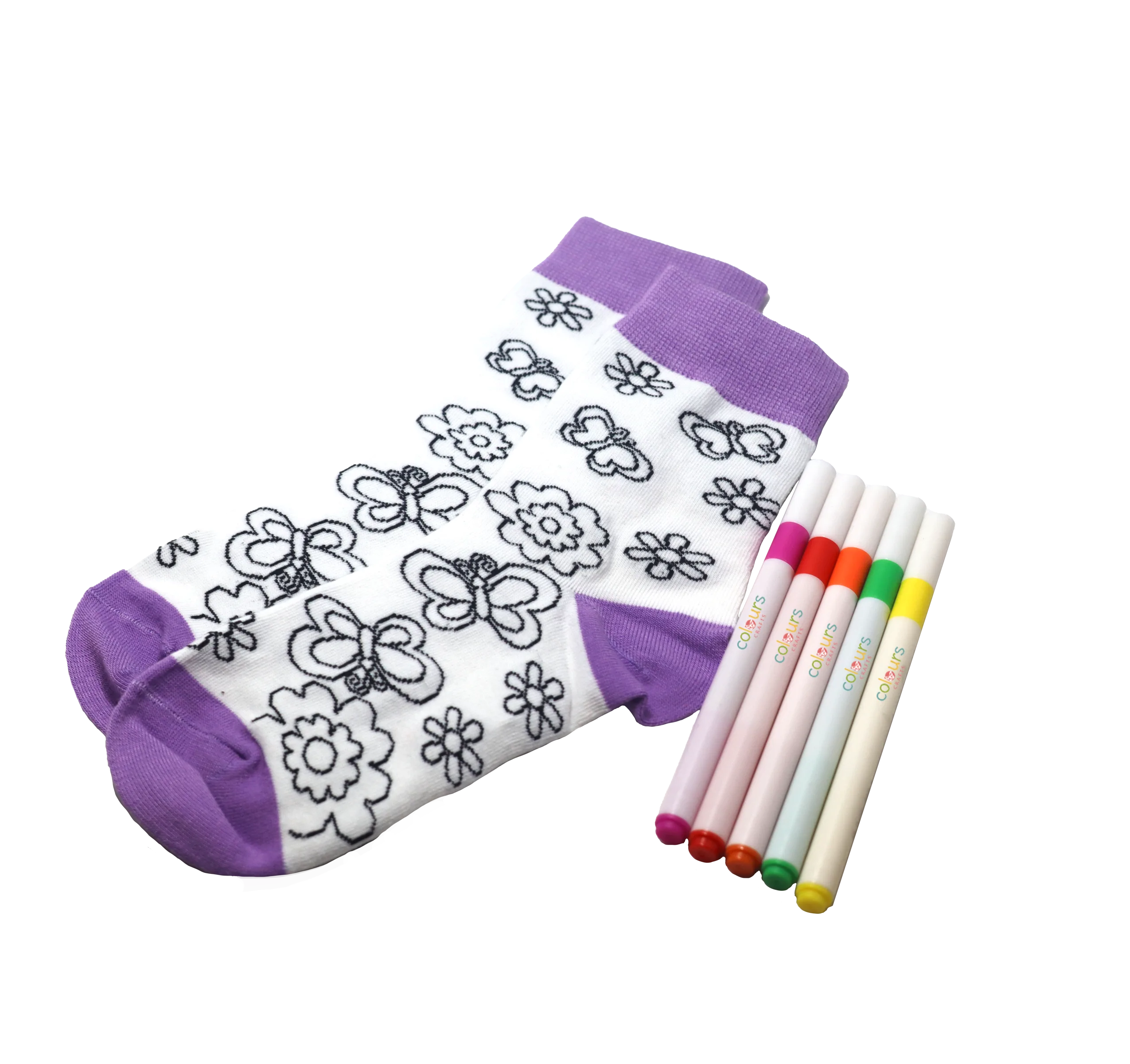 Color your own Socks Kit Colours Crafts