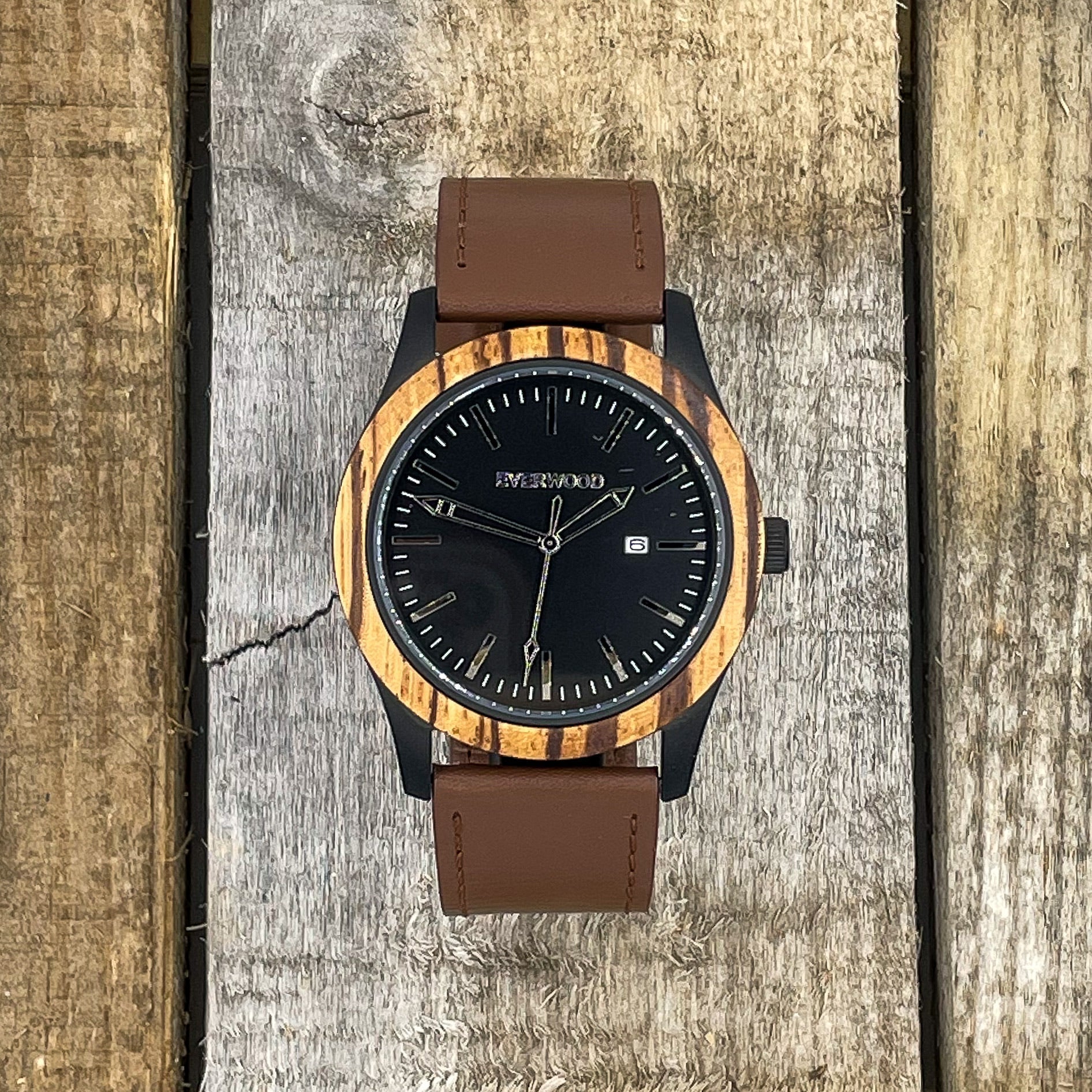 Inverness - Zebrawood & Brown Leather Everwood Original
