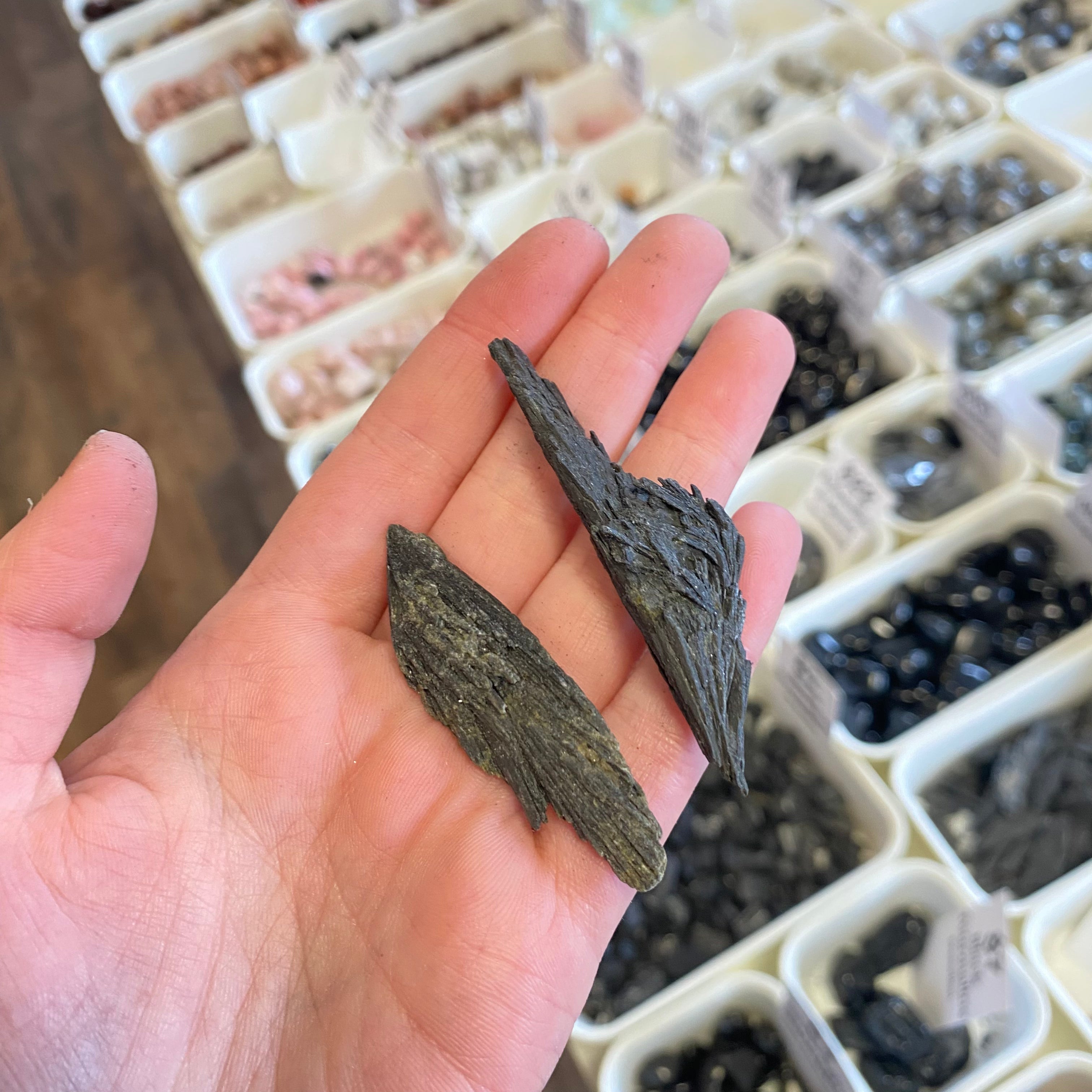 Black Kyanite (Cord Cutting) Rough White Mountain Crystals