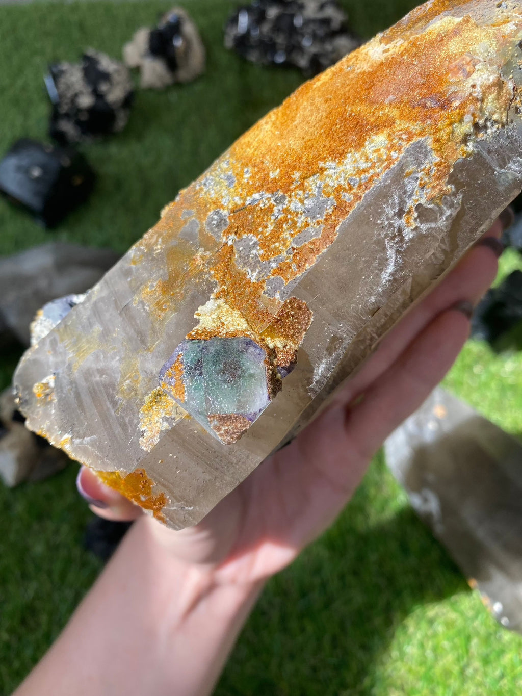 Quartz with Fluorite, Tourmaline and Hyalite Opal from Madagascar | High Grade Collector Mineral Curious Muse Crystals