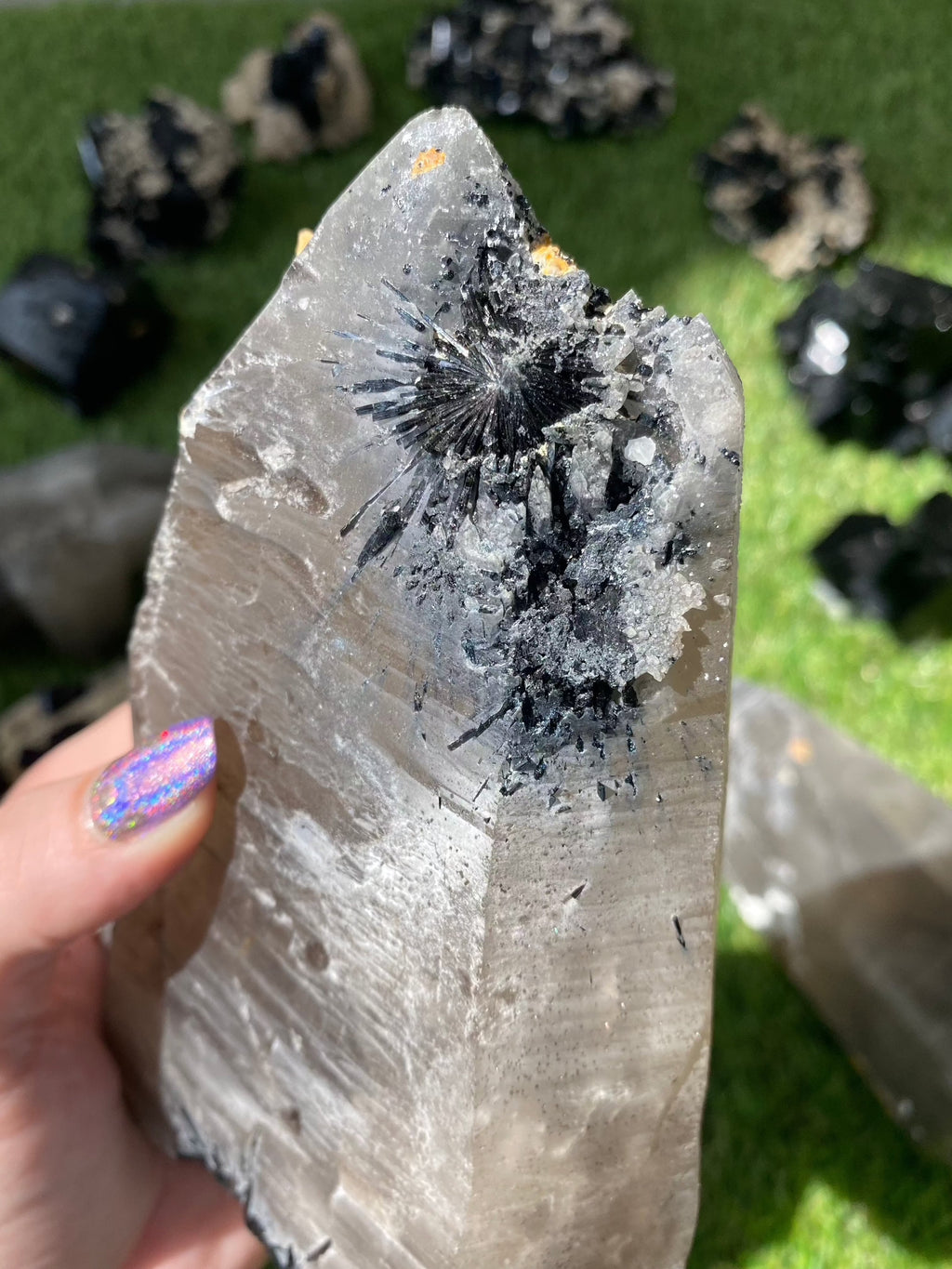 Quartz with Fluorite, Tourmaline and Hyalite Opal from Madagascar | High Grade Collector Mineral Curious Muse Crystals