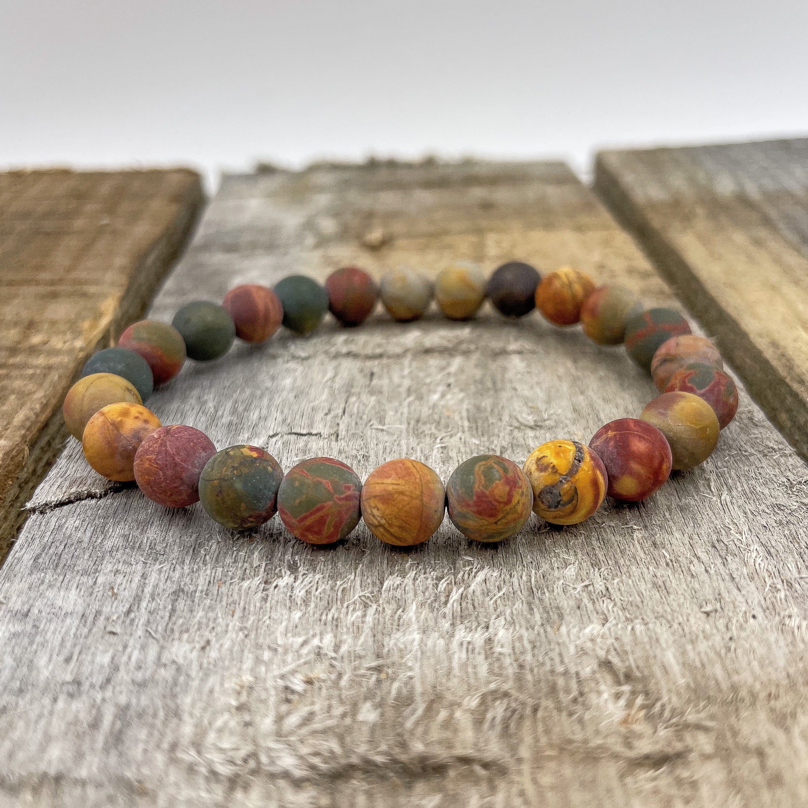 Union - Multicolor Picasso Jasper Gemstone Beaded Bracelet Everwood Original