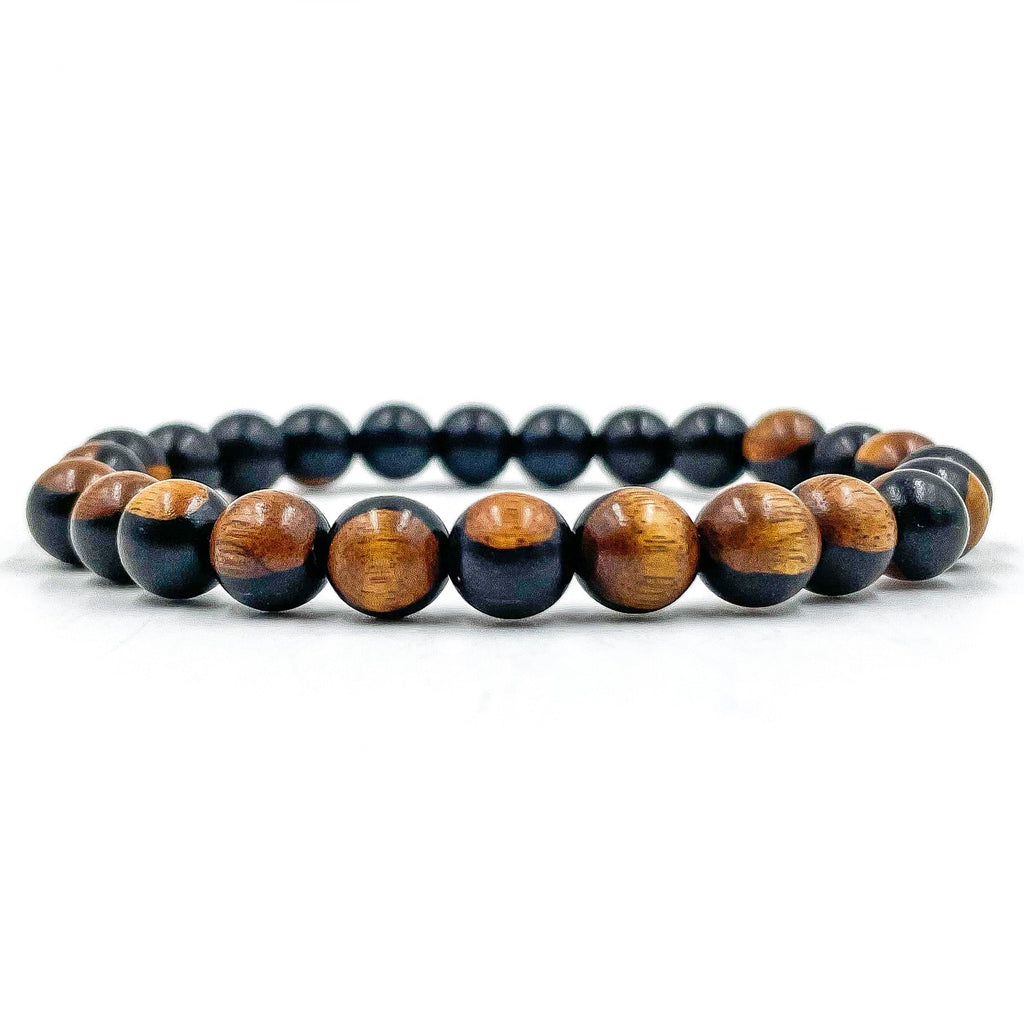 Union - Dual Black/Brown Sandalwood Mala Beaded Bracelet Everwood Original