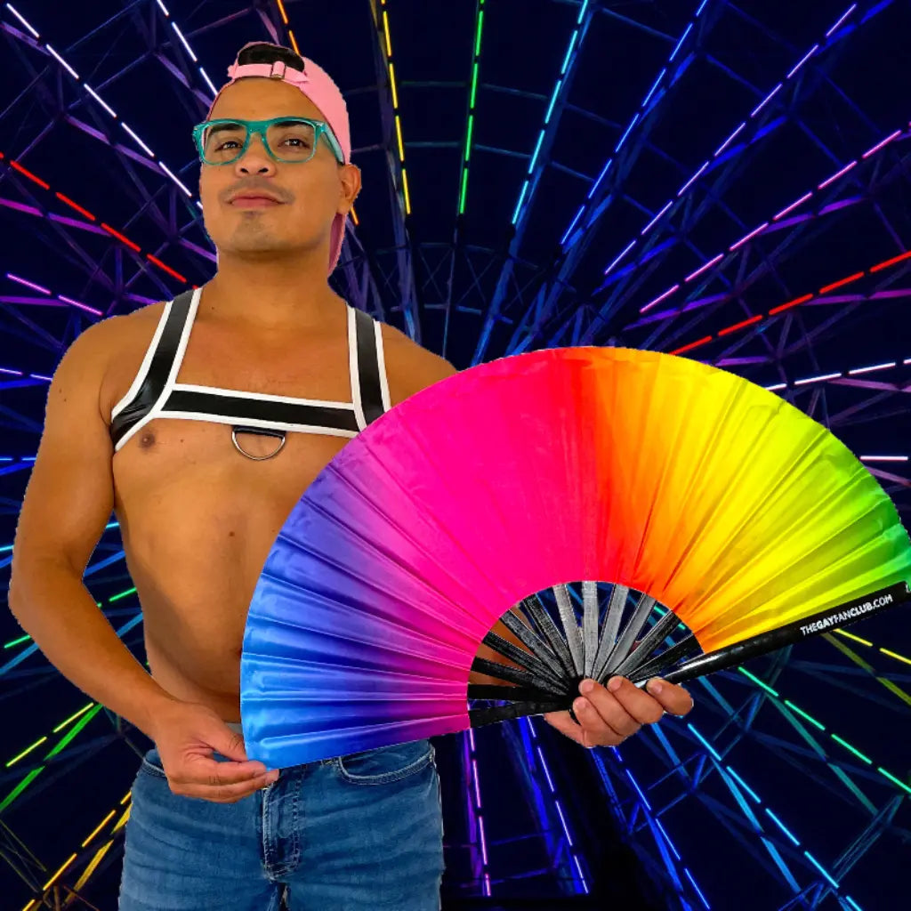 Rainbow Rave Fan (UV) The Gay Fan Club