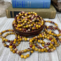 Mookaite Jasper 8mm Round Bead Crystal Bracelet Curious Muse Crystals