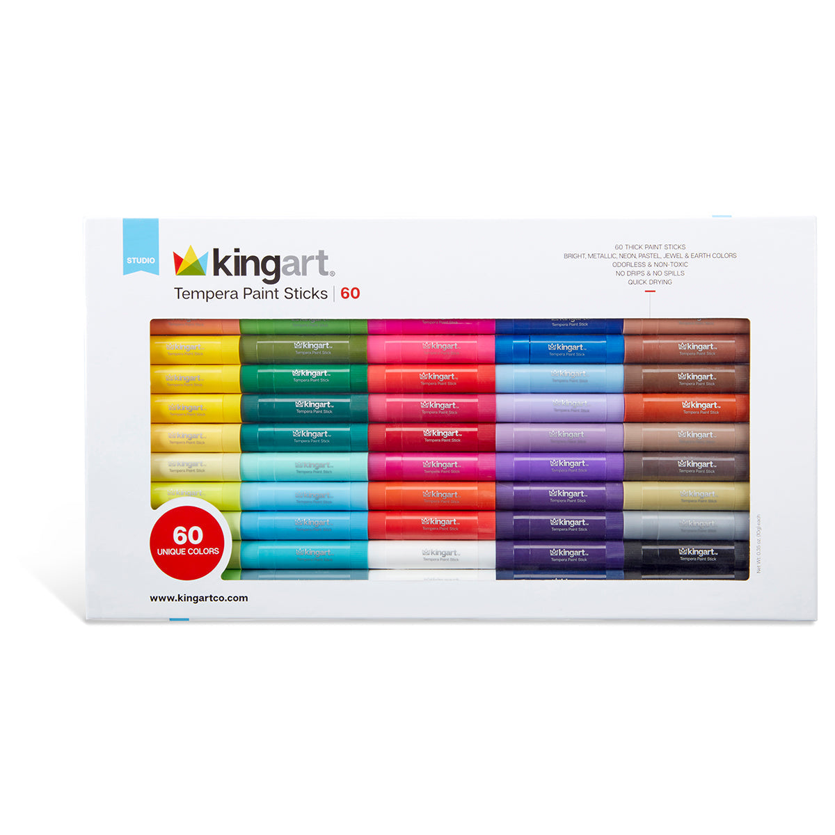 Tempera Paint Sticks, 60 Colors KINGART