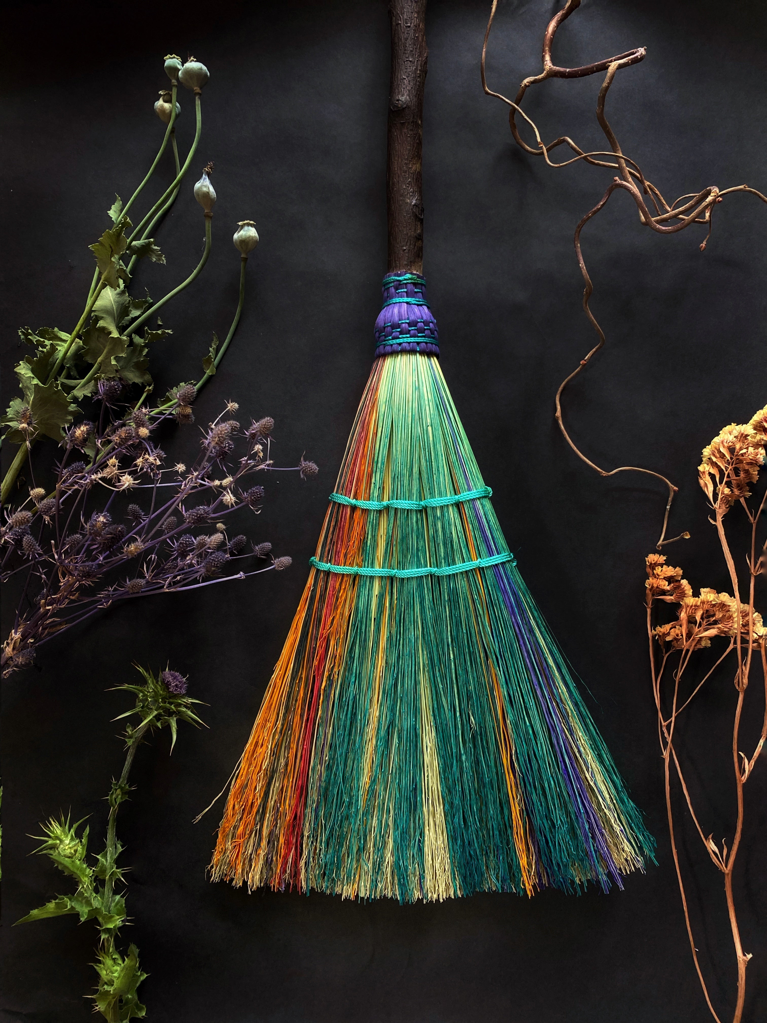 "Big Boss Witch" w/ Plaited Top, Sweeper Brooms Keven Craft Rituals
