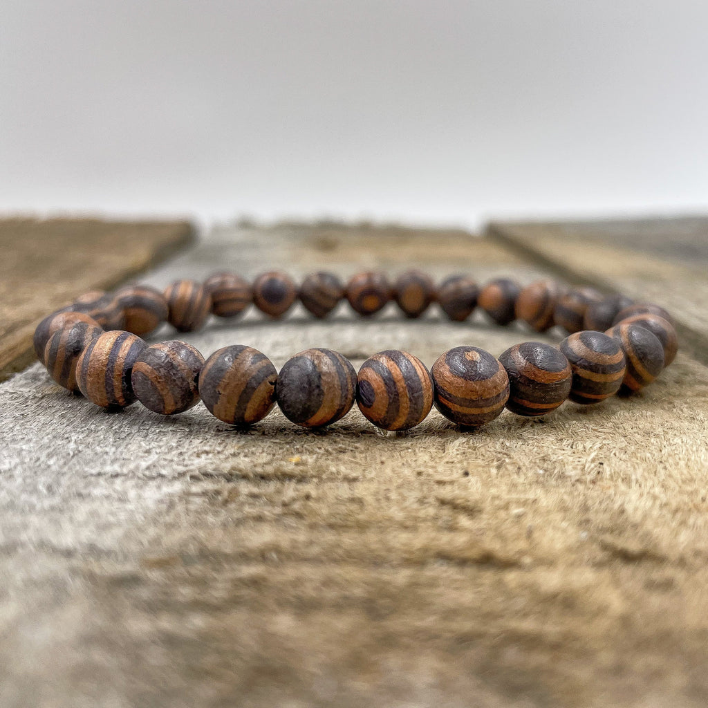 Union - Zebra Rosewood Mala Beaded Bracelet Everwood Original