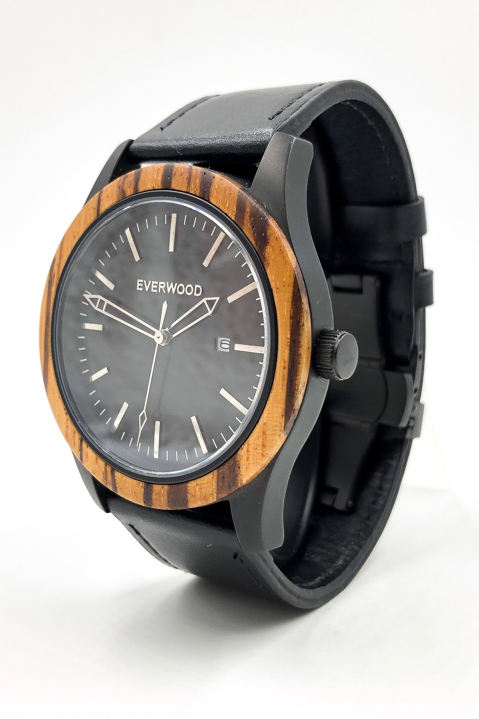 Inverness - Zebrawood & Black Leather Everwood Original