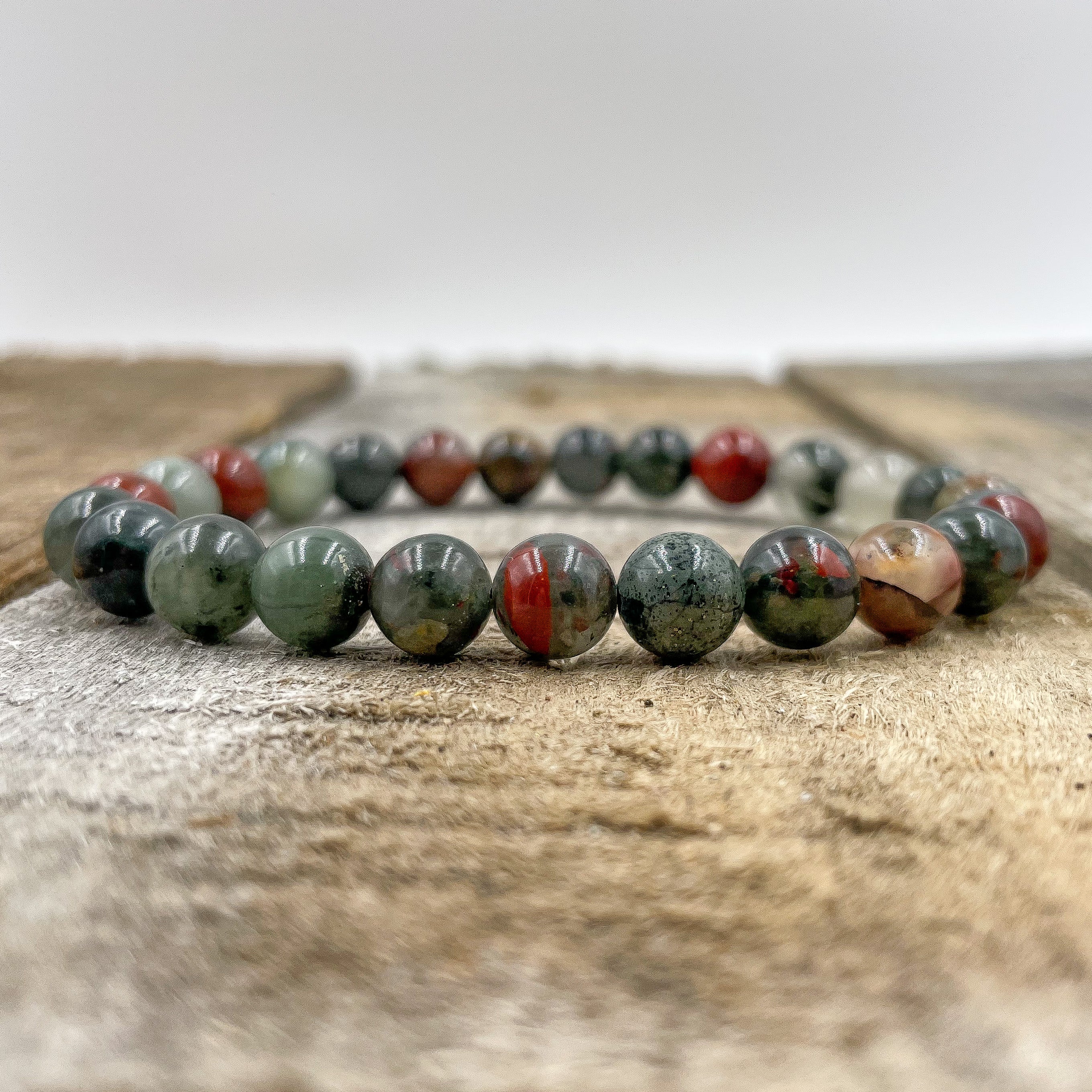 Union - Bloodstone Gemstone Beaded Bracelet Everwood Original