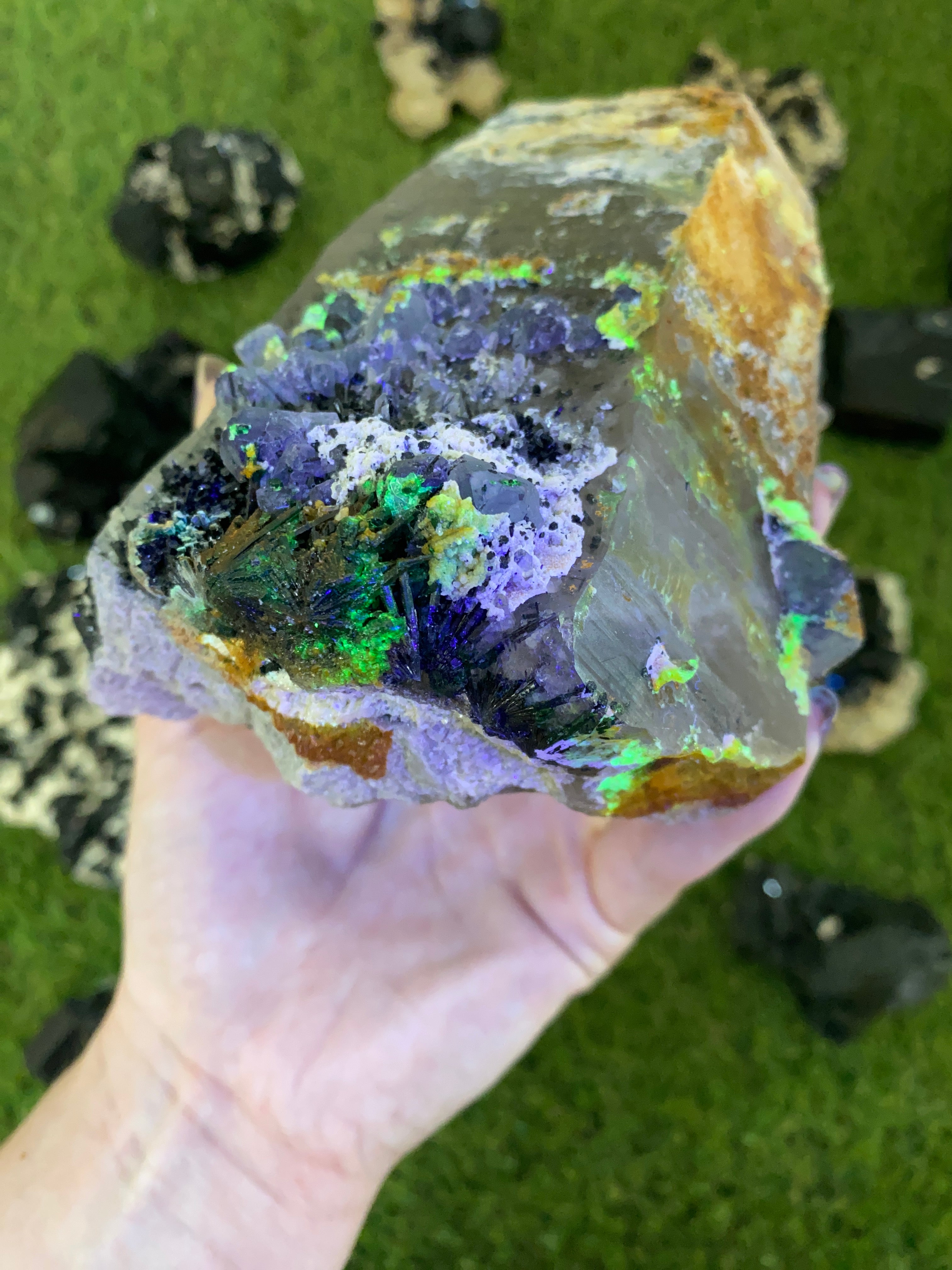 Quartz with Fluorite, Tourmaline and Hyalite Opal from Madagascar | High Grade Collector Mineral Curious Muse Crystals