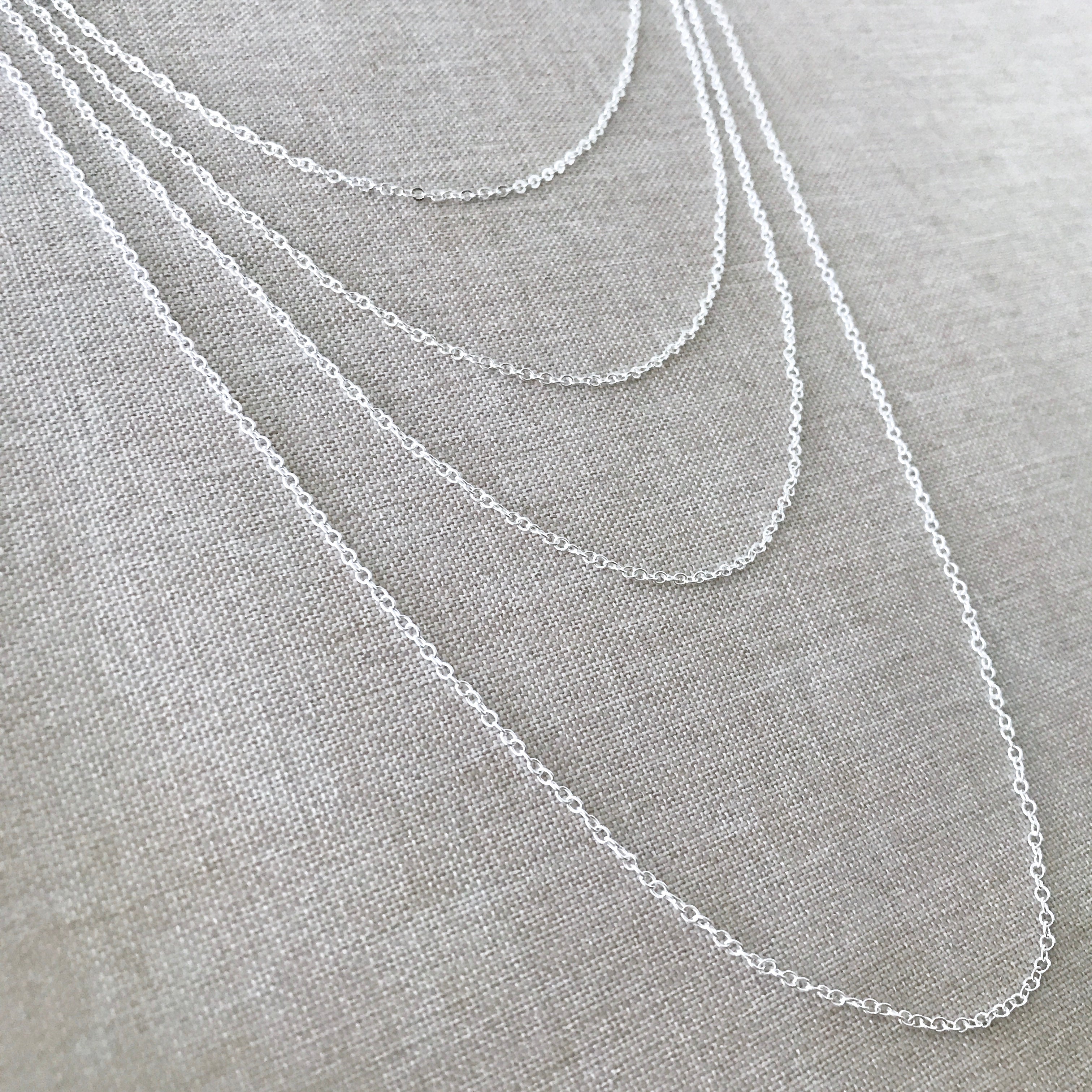 24" - 925 Sterling Silver Filled Necklace Chain - Dainty Fine - 24" - 24 Inch - Lobster Claw Clasp - .925 Stamped - Cable Chain The Attic Exchange
