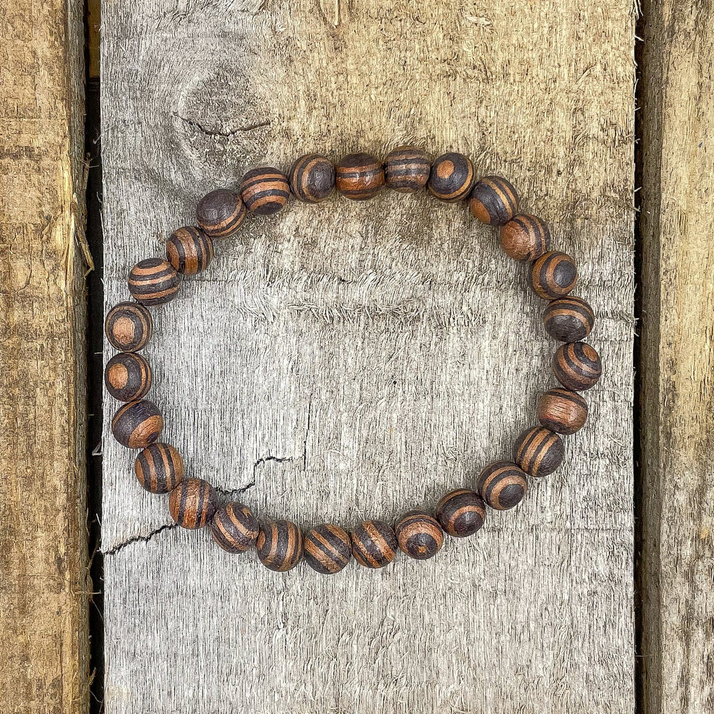 Union - Zebra Rosewood Mala Beaded Bracelet Everwood Original