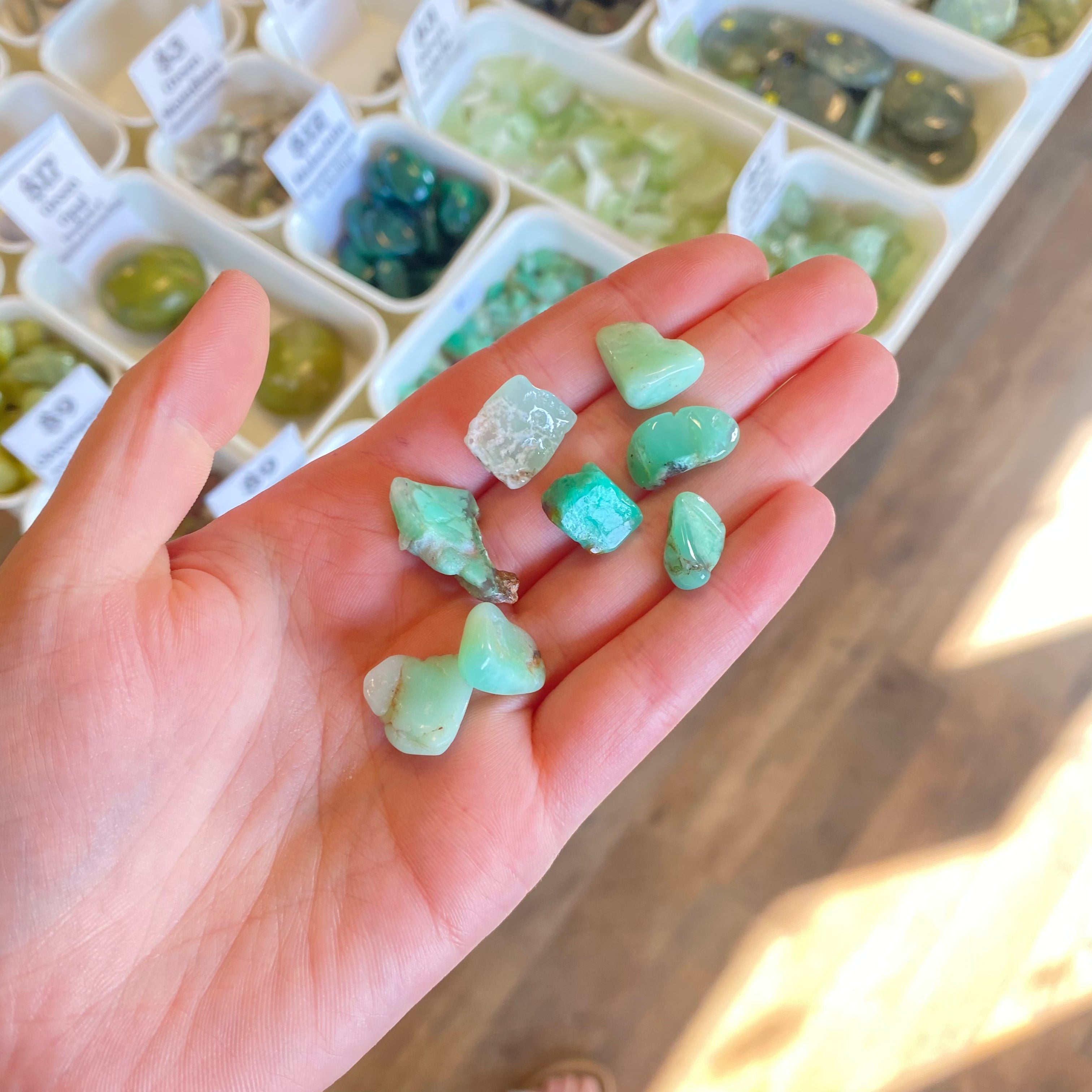 Chrysoprase (Self Acceptance & Prevents Nightmares) Tumbled White Mountain Crystals