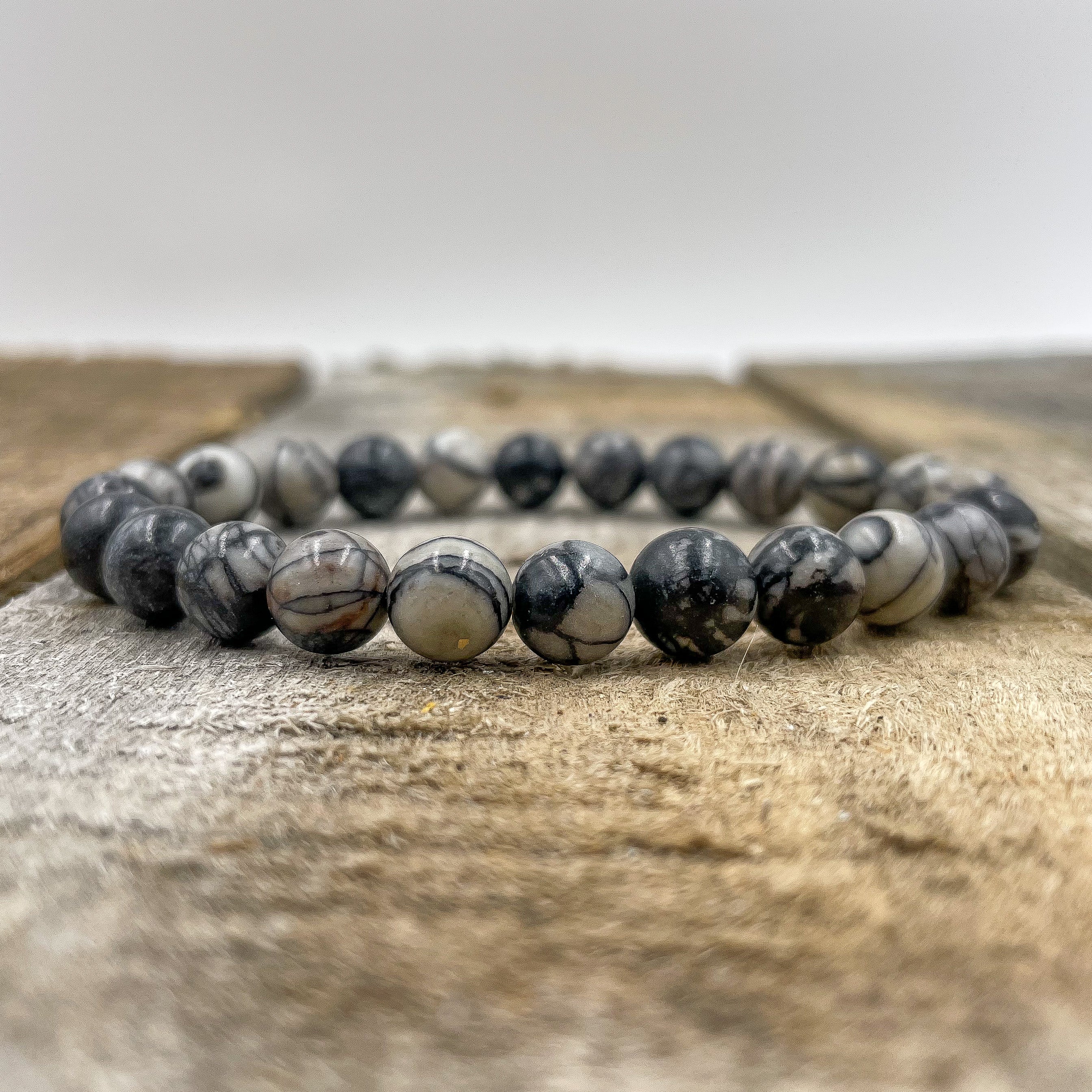 Union - Black Silk Stone Gemstone Beaded Bracelet Everwood Original