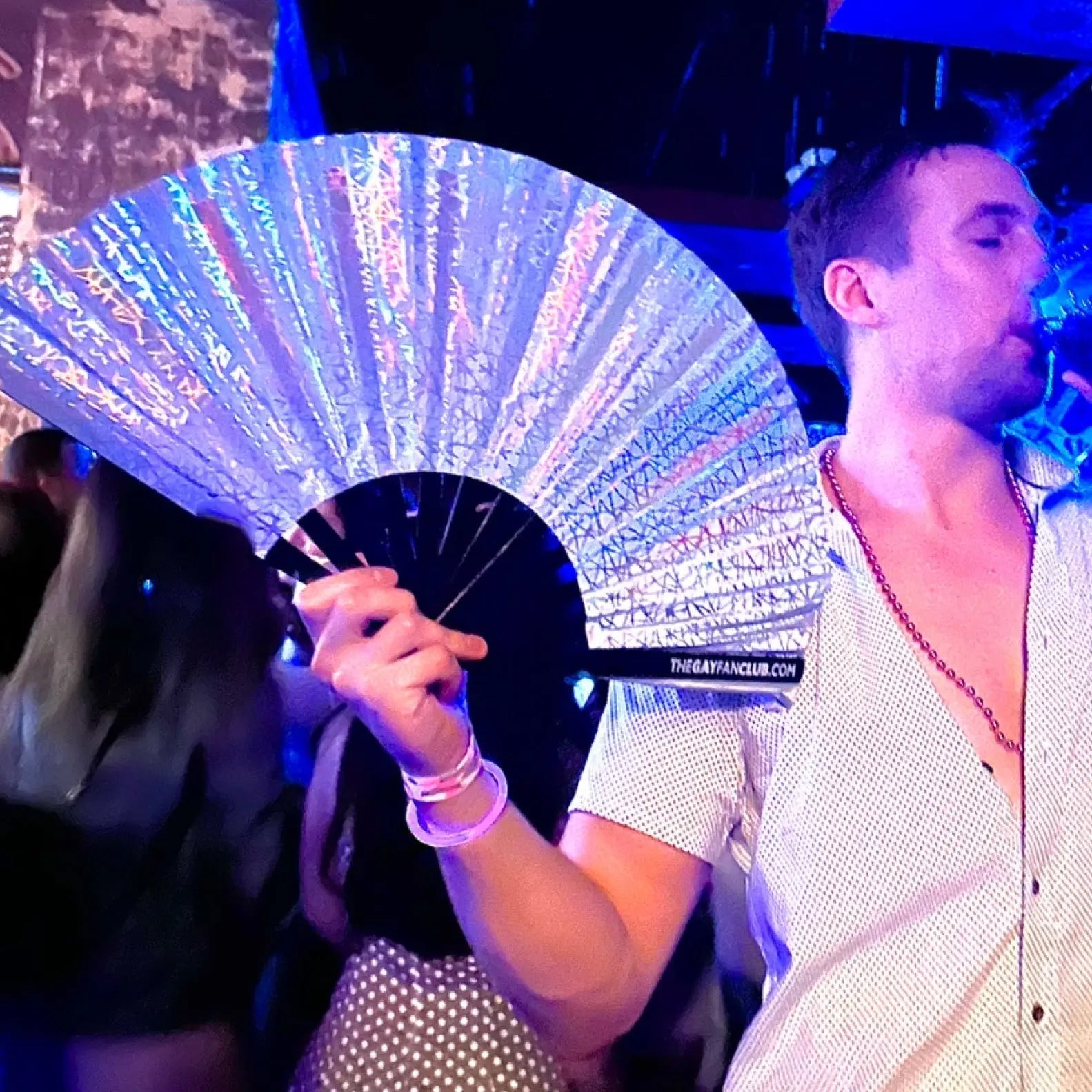 Discoteca Metallic Reflective Hand Fan The Gay Fan Club
