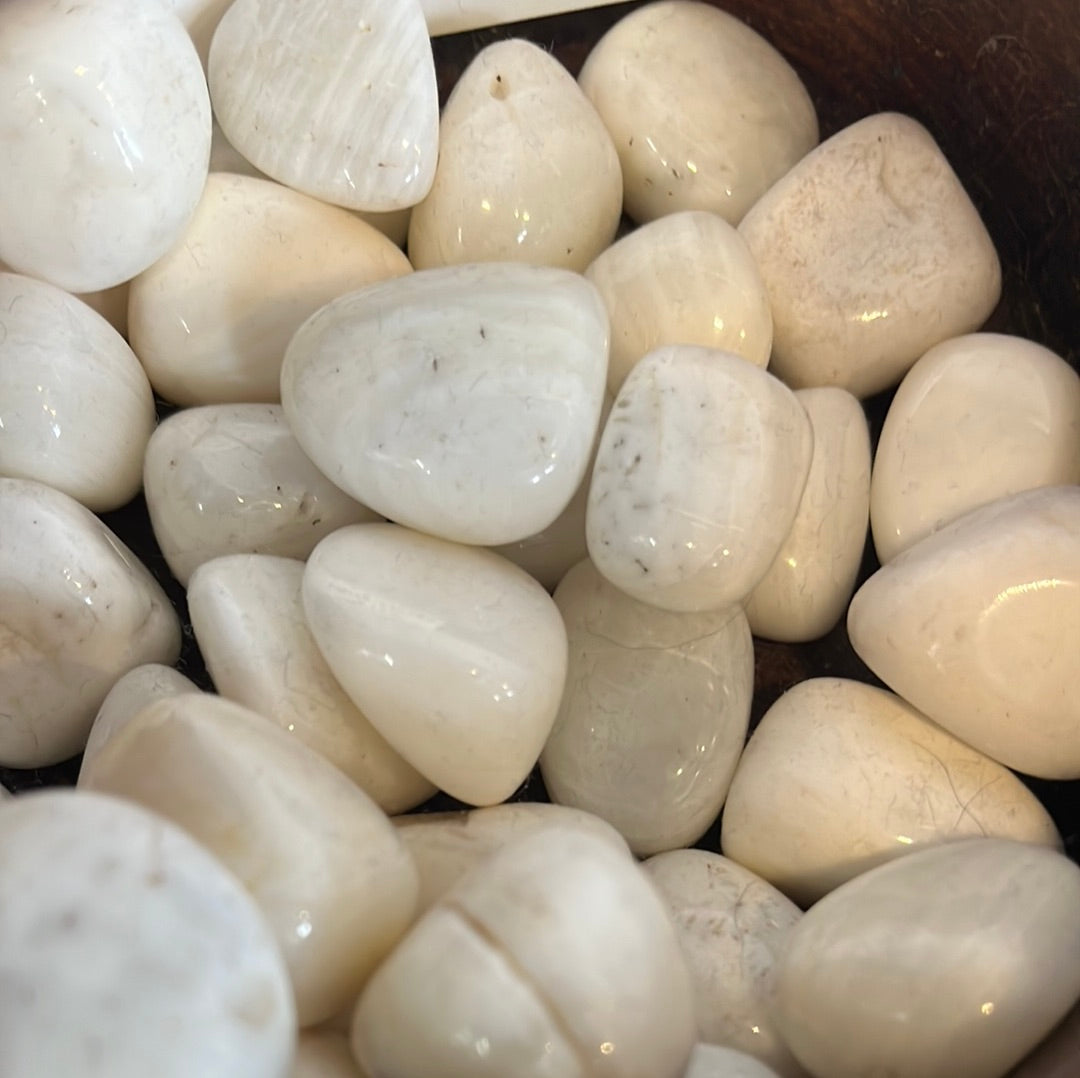 White Stripe Calcite Tumbled Gemstone - Natural Healing Stone for Energy and Balance High Ho Gems and Crystals
