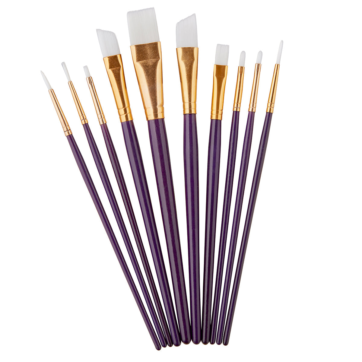 Studio White Nylon Brush Set - 10 Pieces KINGART