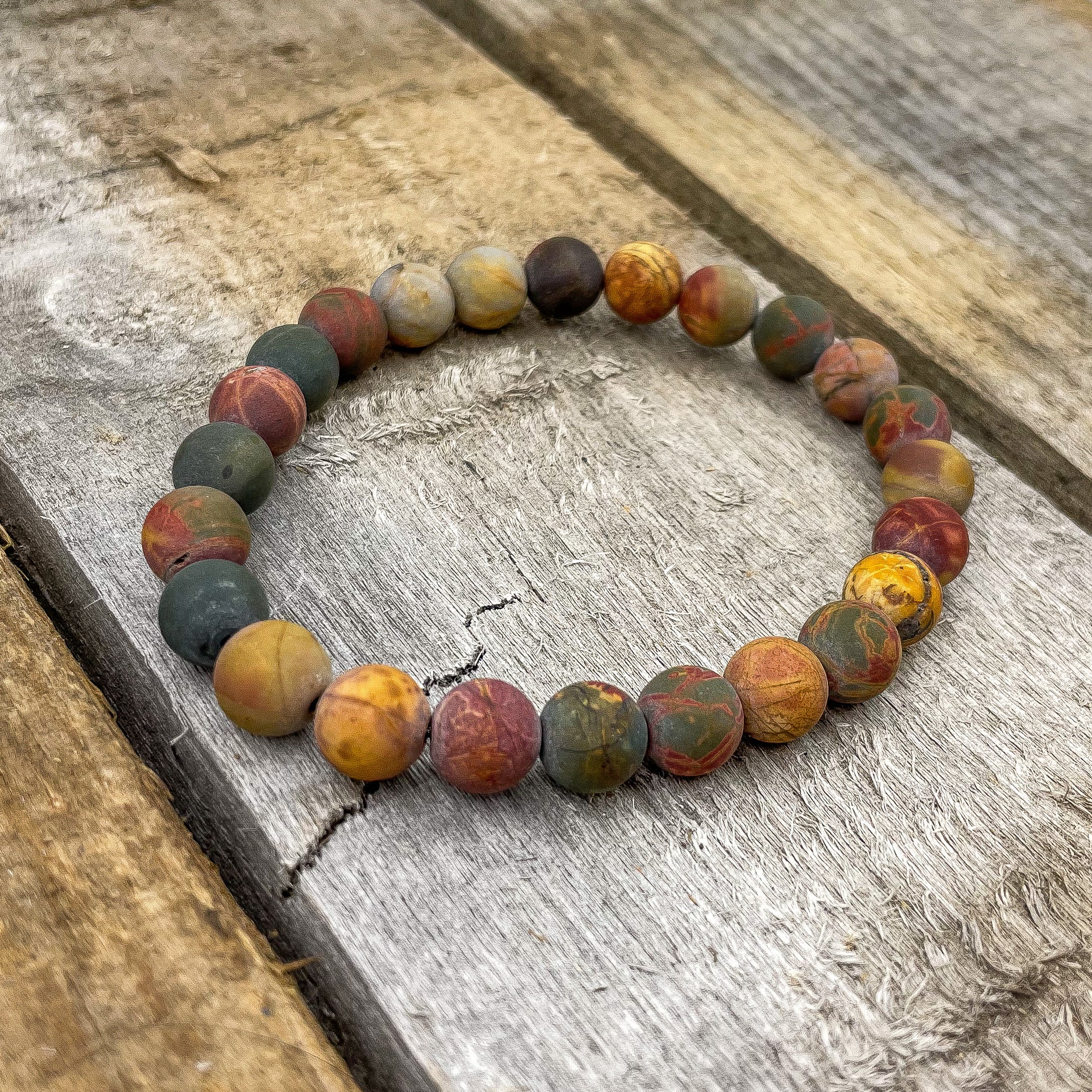 Union - Multicolor Picasso Jasper Gemstone Beaded Bracelet Everwood Original