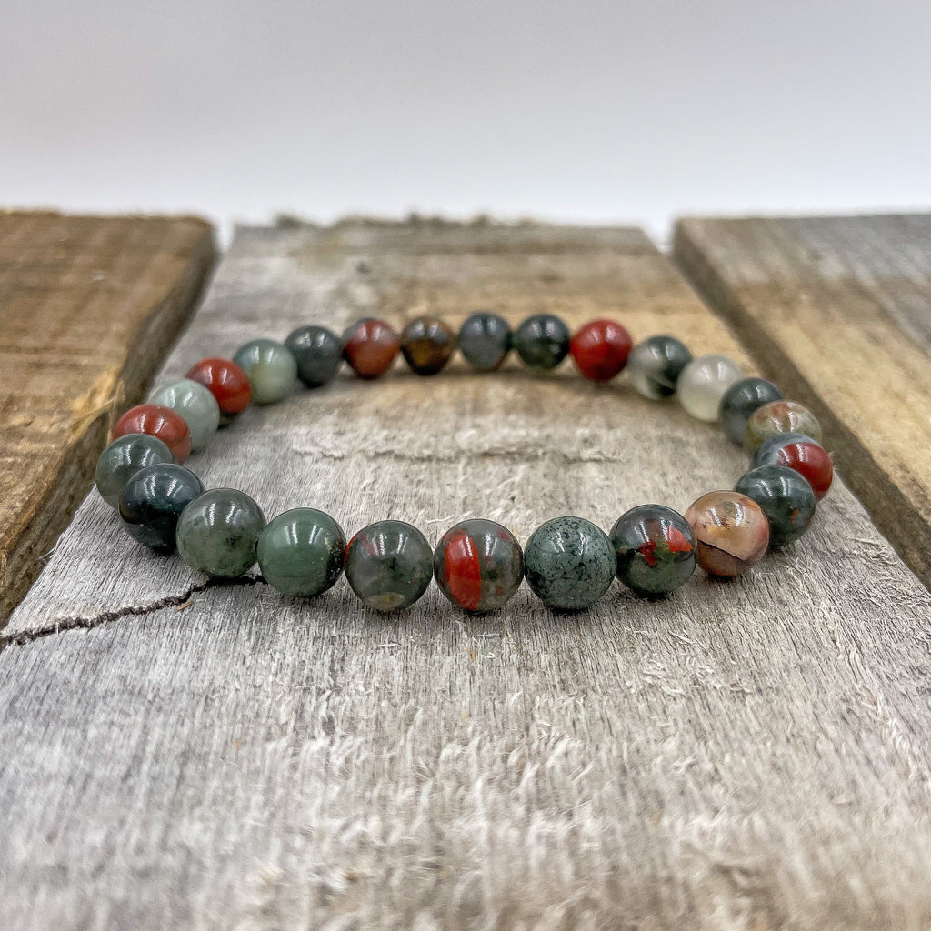 Union - Bloodstone Gemstone Beaded Bracelet Everwood Original