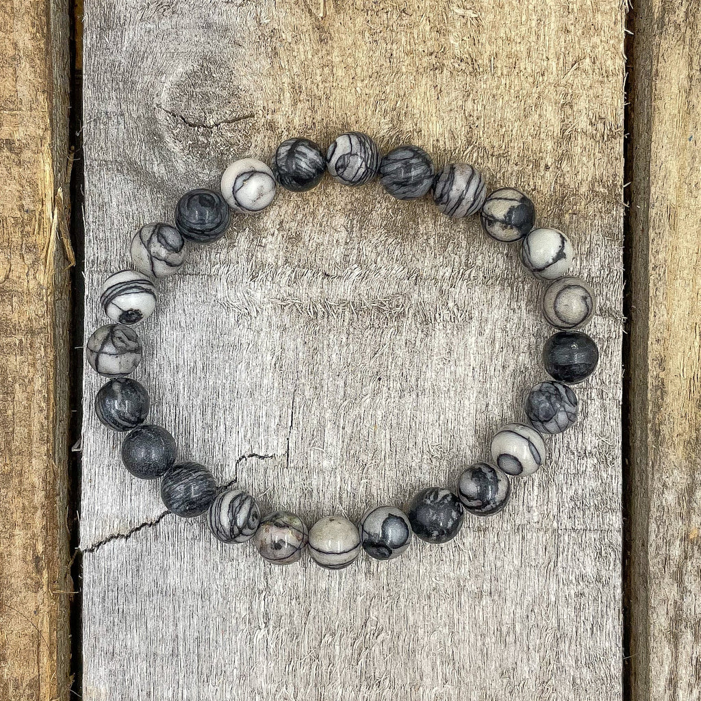 Union - Black Silk Stone Gemstone Beaded Bracelet Everwood Original