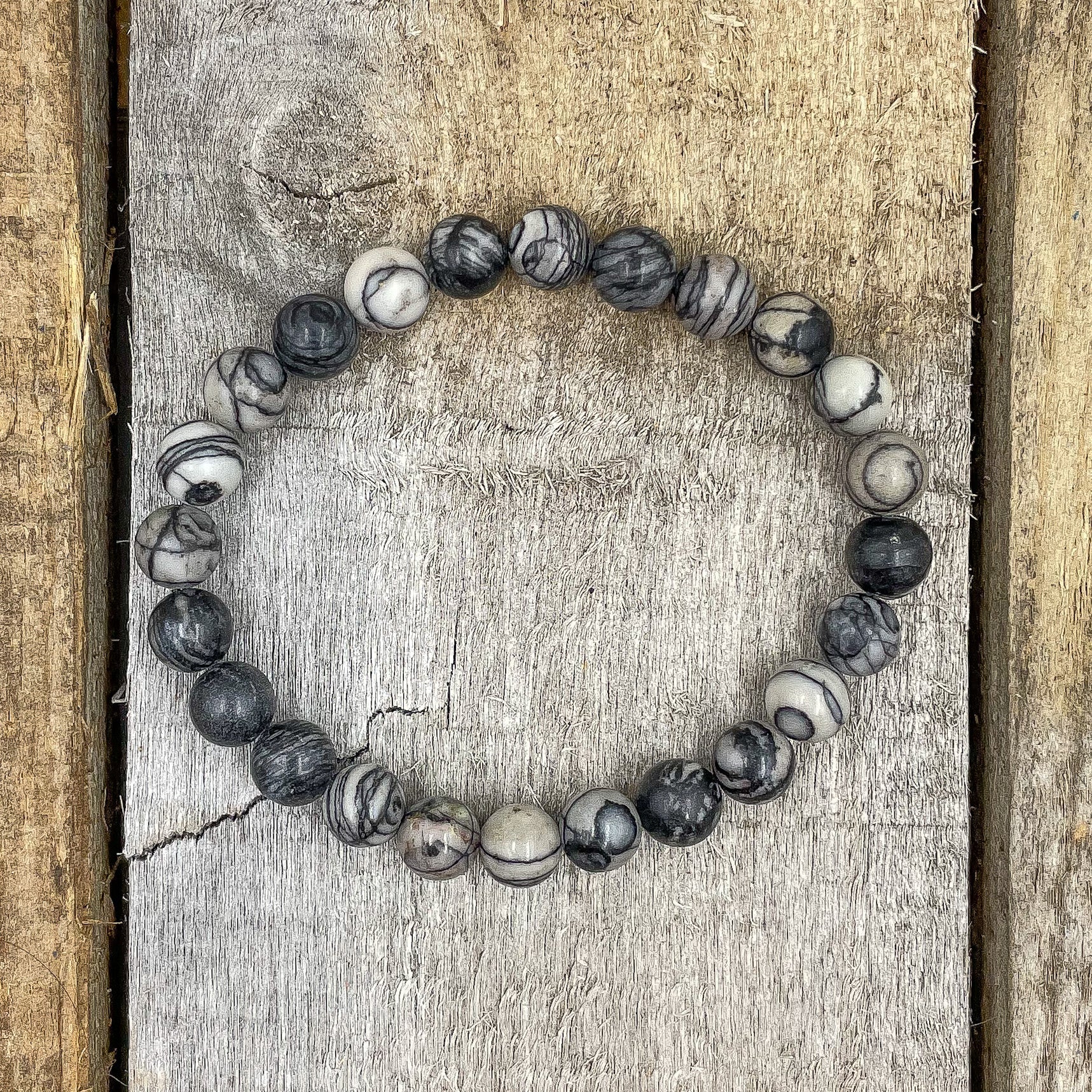 Union - Black Silk Stone Gemstone Beaded Bracelet Everwood Original