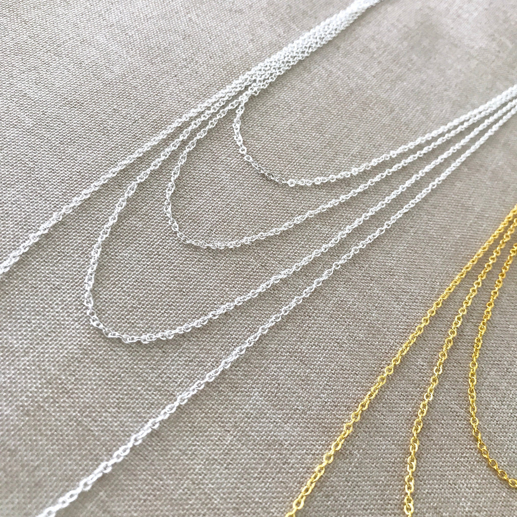 20" - 925 Sterling Silver Filled Necklace Chain - Dainty Fine - 20" - 20 Inch - Lobster Claw Clasp - .925 Stamped - Cable Chain The Attic Exchange