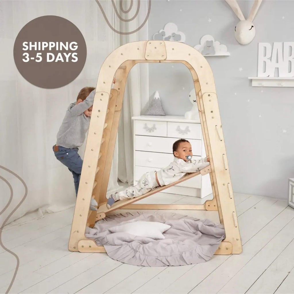Indoor Wooden Playground for Children - 6in1 Playground + Swings Set + Slide Board Goodevas B2B