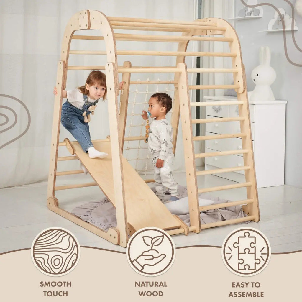 Indoor Wooden Playground for Children - 6in1 Playground + Swings Set + Slide Board Goodevas B2B