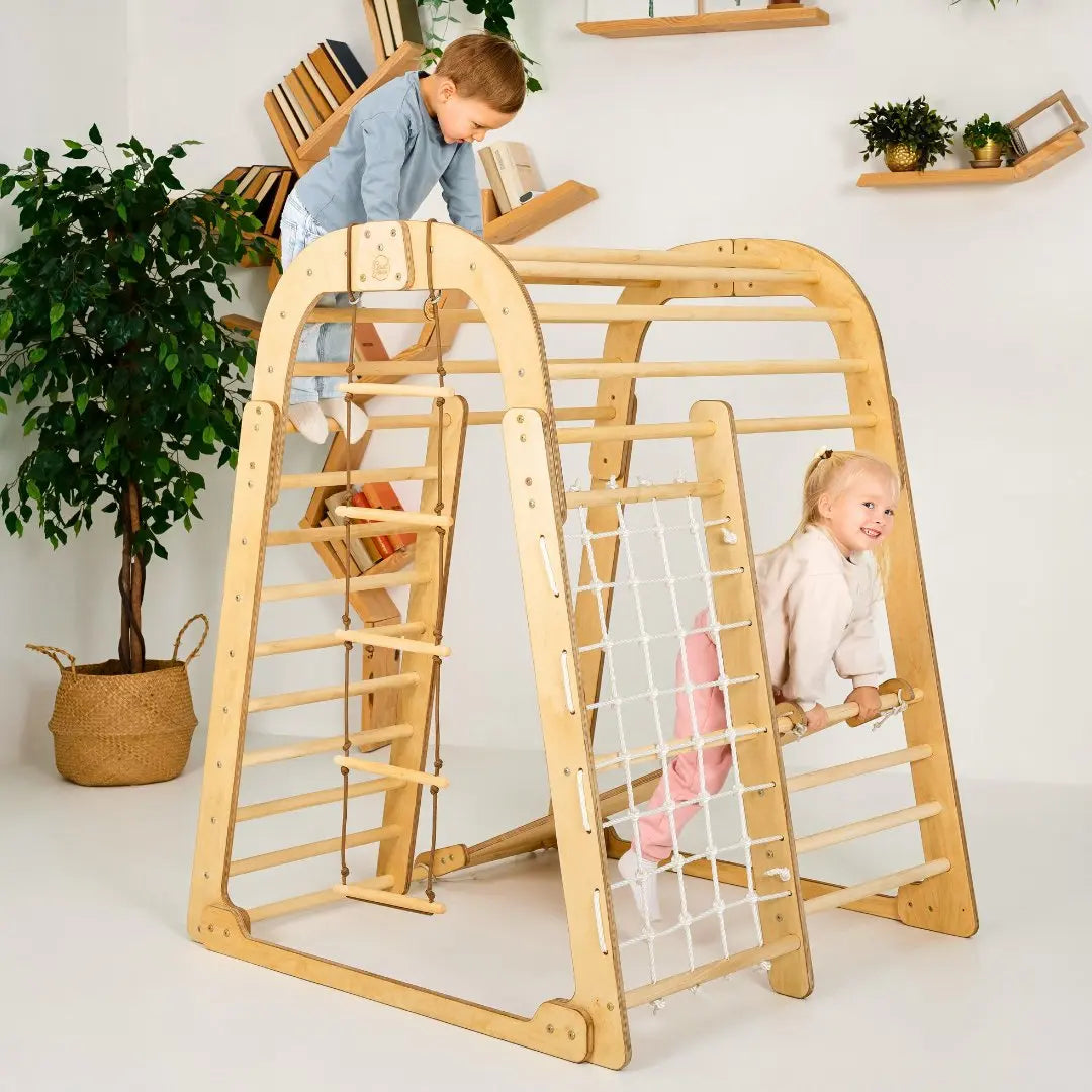 Indoor Wooden Playground for Children - 6in1 Playground + Swings Set + Slide Board Goodevas B2B