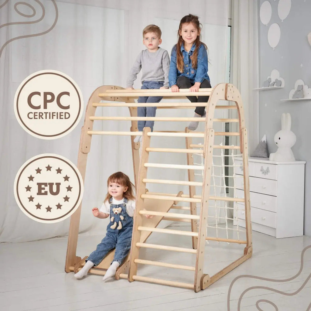 Indoor Wooden Playground for Children - 6in1 Playground + Swings Set + Slide Board Goodevas B2B