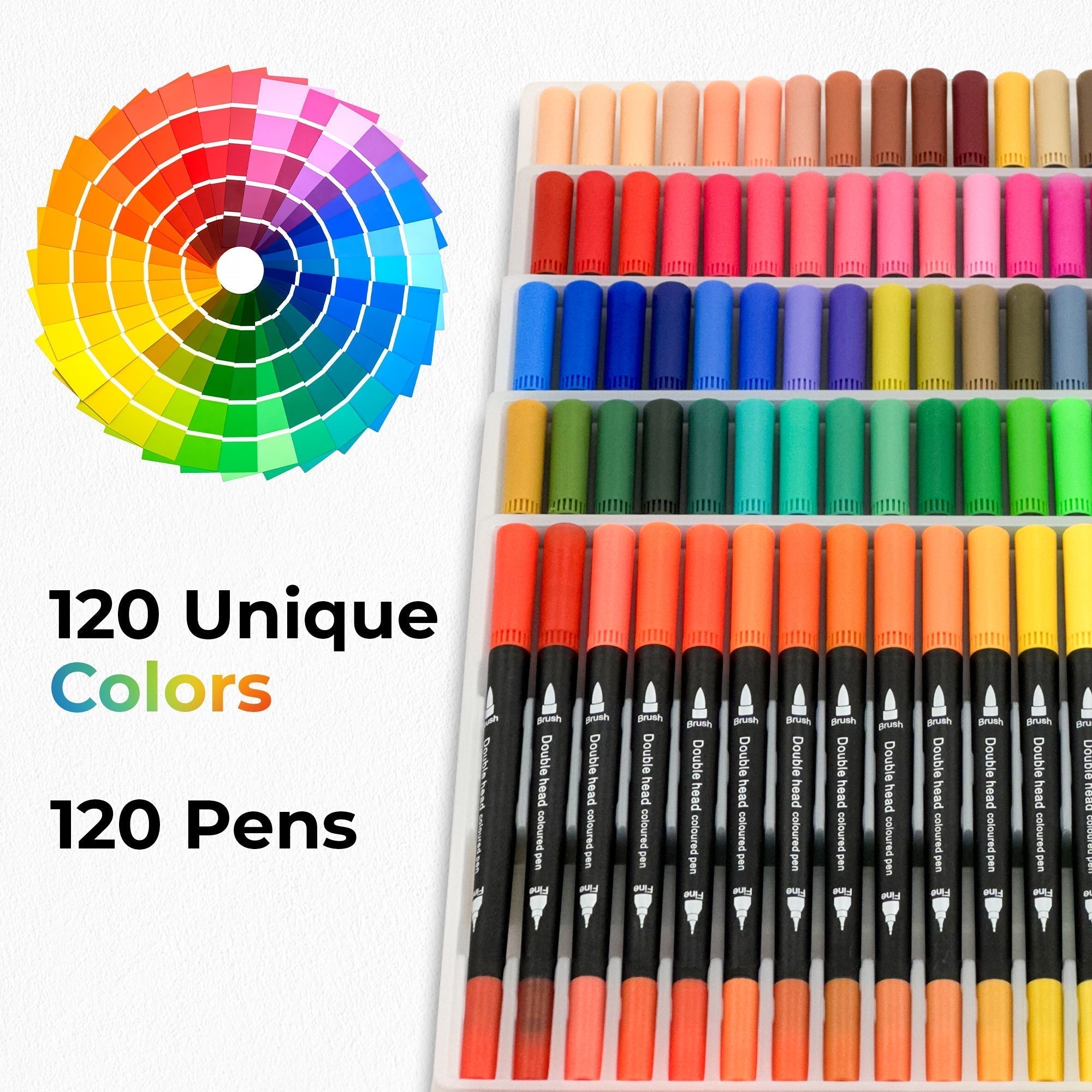 NextG Artz – Dual Tip Brush Art Marker Pens, 120 Unique Bright Colors NextG Ideaz