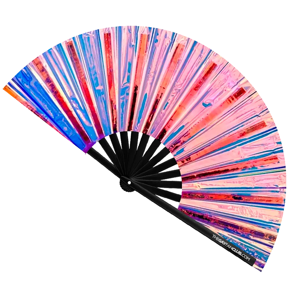 Iridescent Holographic Hand Fan The Gay Fan Club