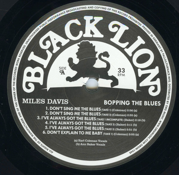 Miles Davis - Bopping The Blues (180 GRAM VINYL) | Mint (M) Mint (M) Love Vinyl Records
