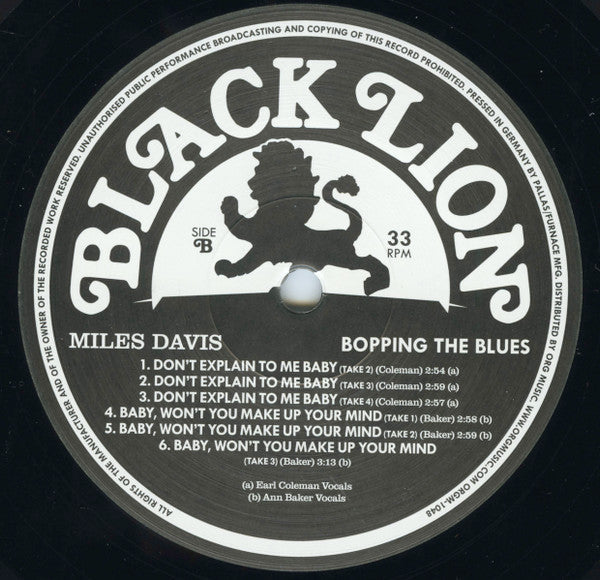 Miles Davis - Bopping The Blues (180 GRAM VINYL) | Mint (M) Mint (M) Love Vinyl Records