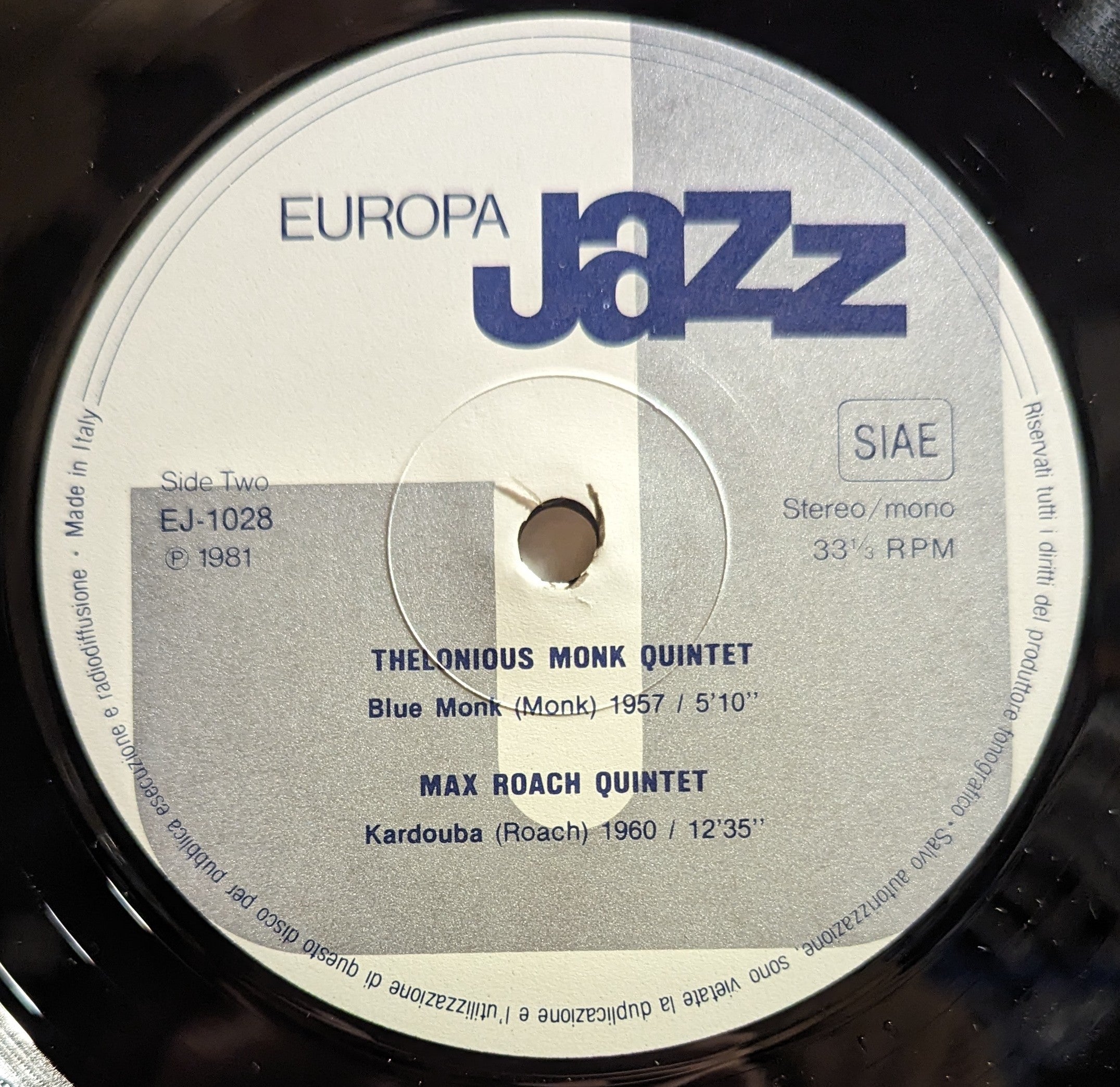 Thelonious Monk - Europa Jazz *ITALY* | Near Mint (NM) Excellent (EX) Love Vinyl Records