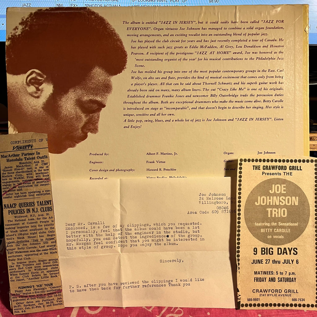 Joe Johnson (30) - Jazz In Jersey | Near Mint (NM) Excellent (EX) Love Vinyl Records